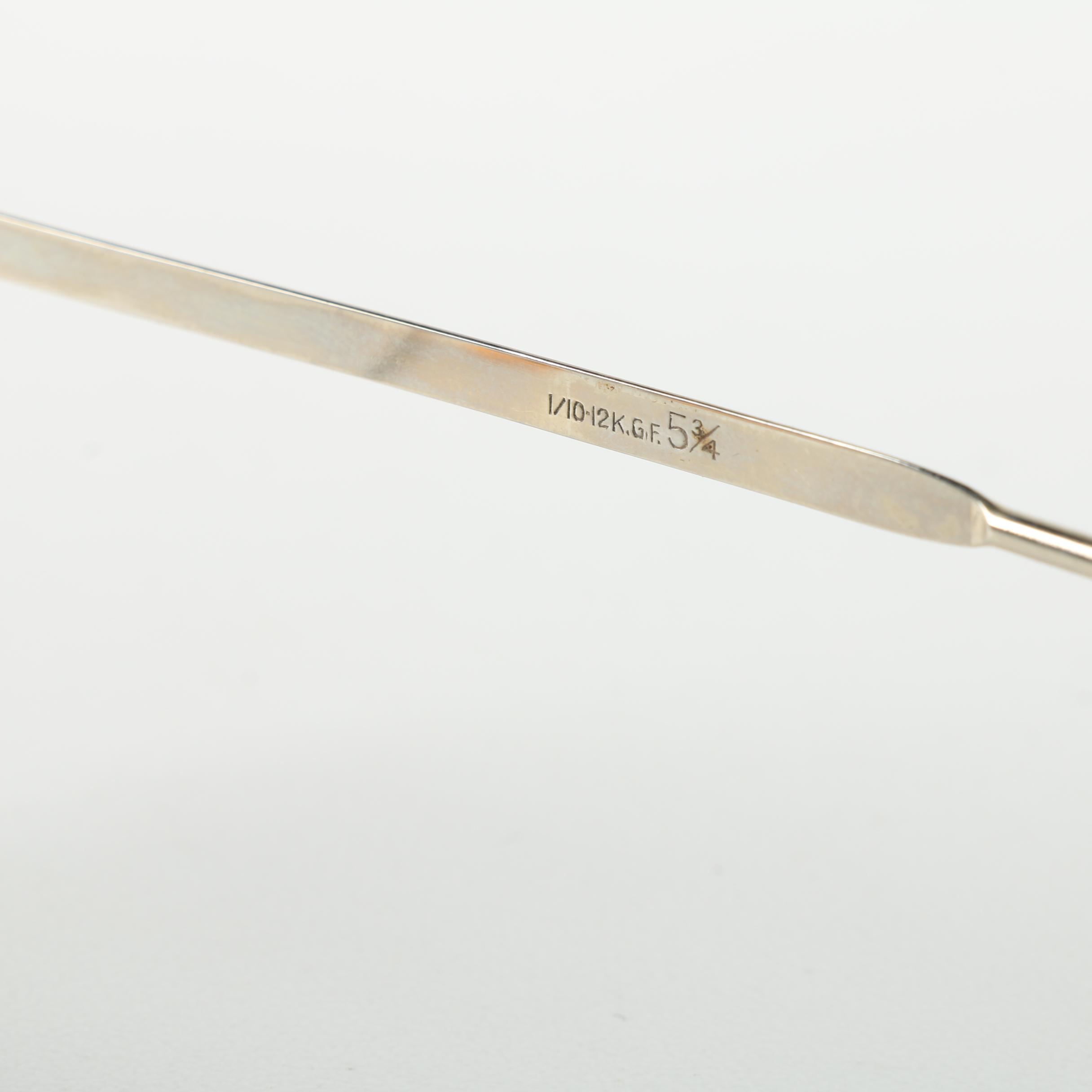 Vintage 12K White Gold-Filled Rhinestone Cat Eye Eyeglasses