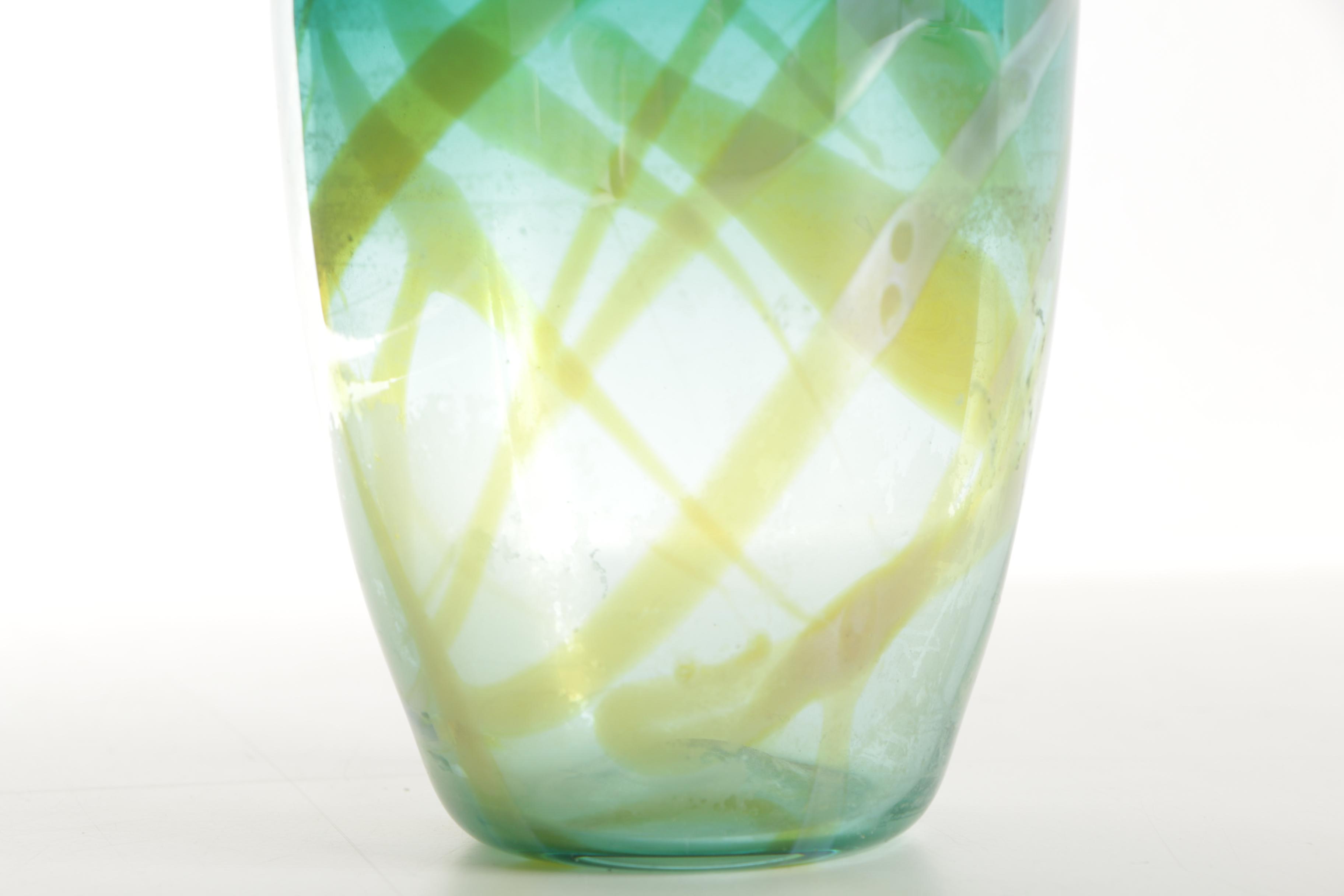 Vintage Levin Studio Hand Blown Glass Vase
