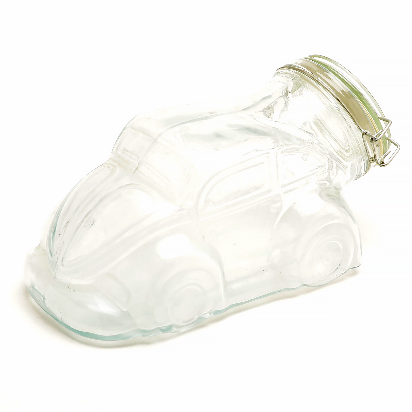 Vintage "Volkswagen Beetle" Glass Jar With Lid