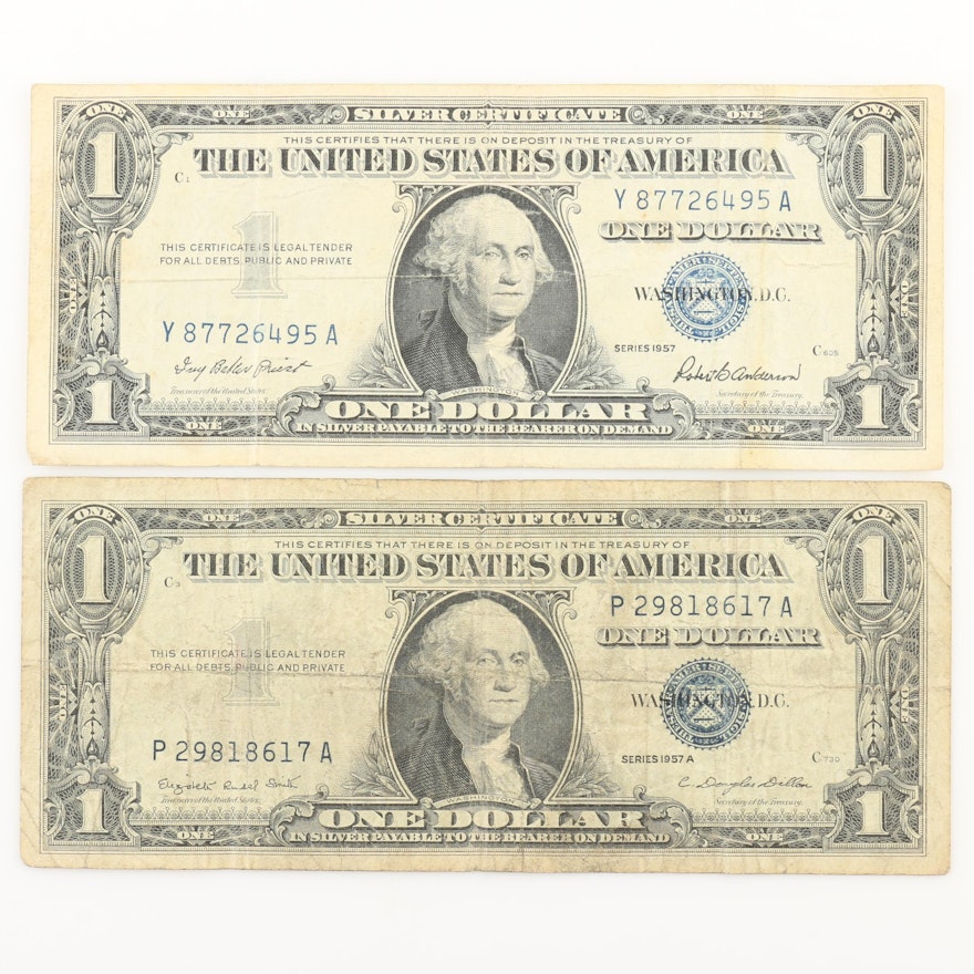 Two Vintage U.S. Silver Certificates
