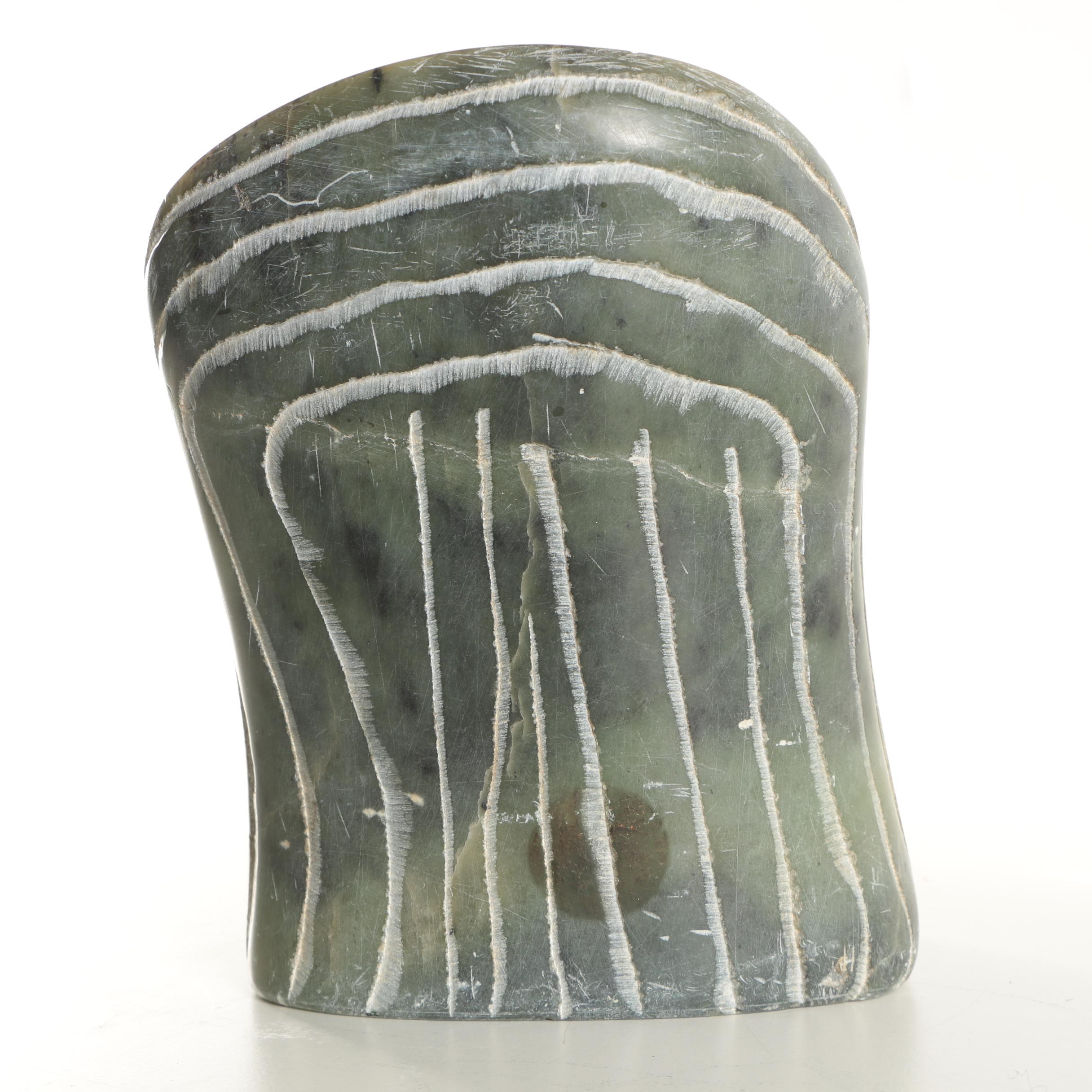 South African Inspired Soapstone Sculpture of a Head