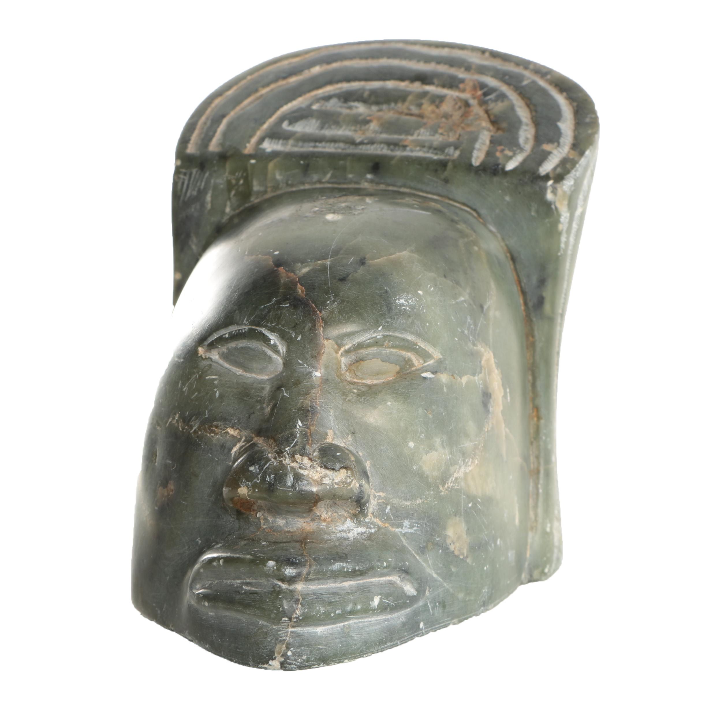 South African Inspired Soapstone Sculpture of a Head
