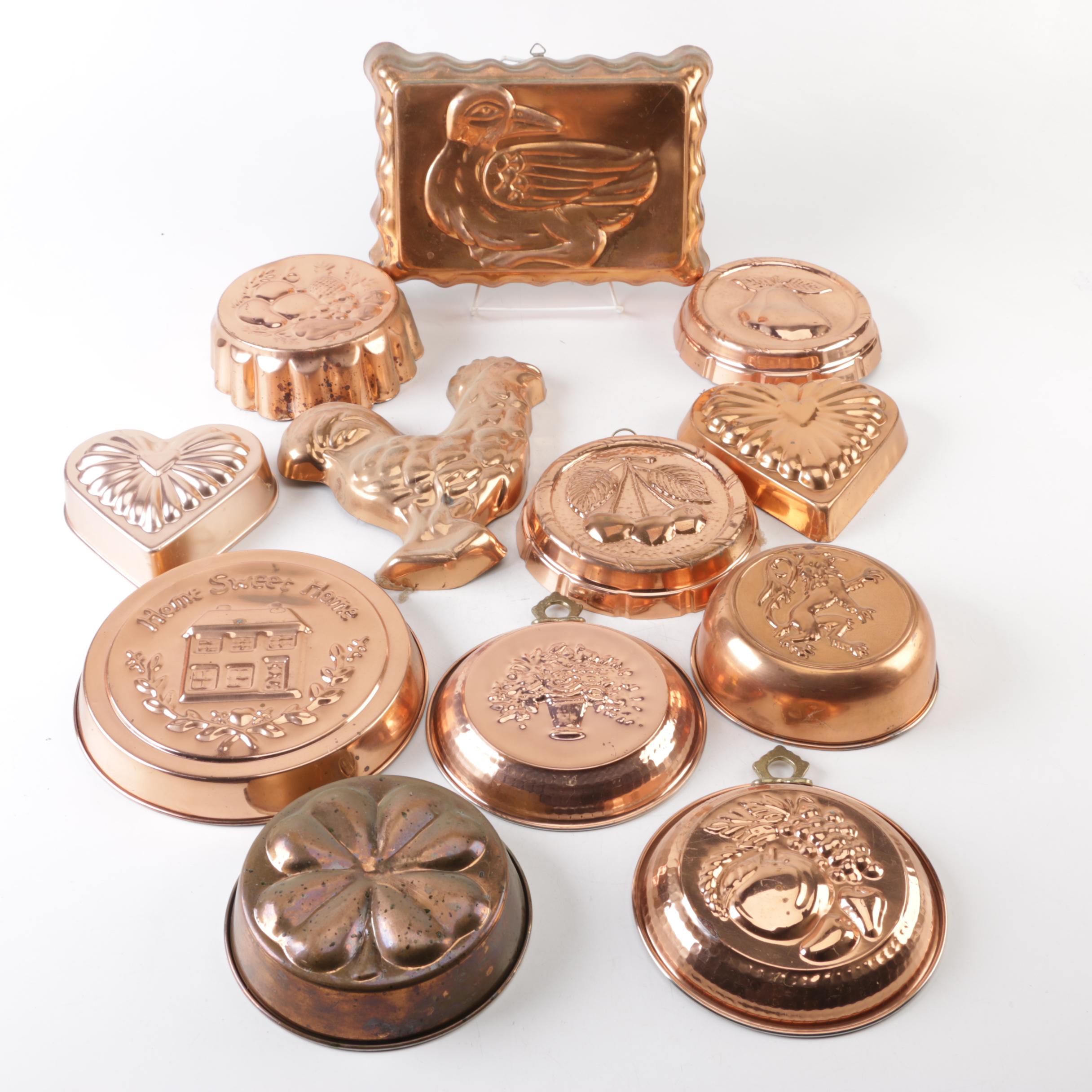 Vintage Copper Baking Molds