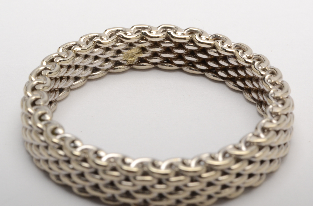 18K White Gold Mesh Ring