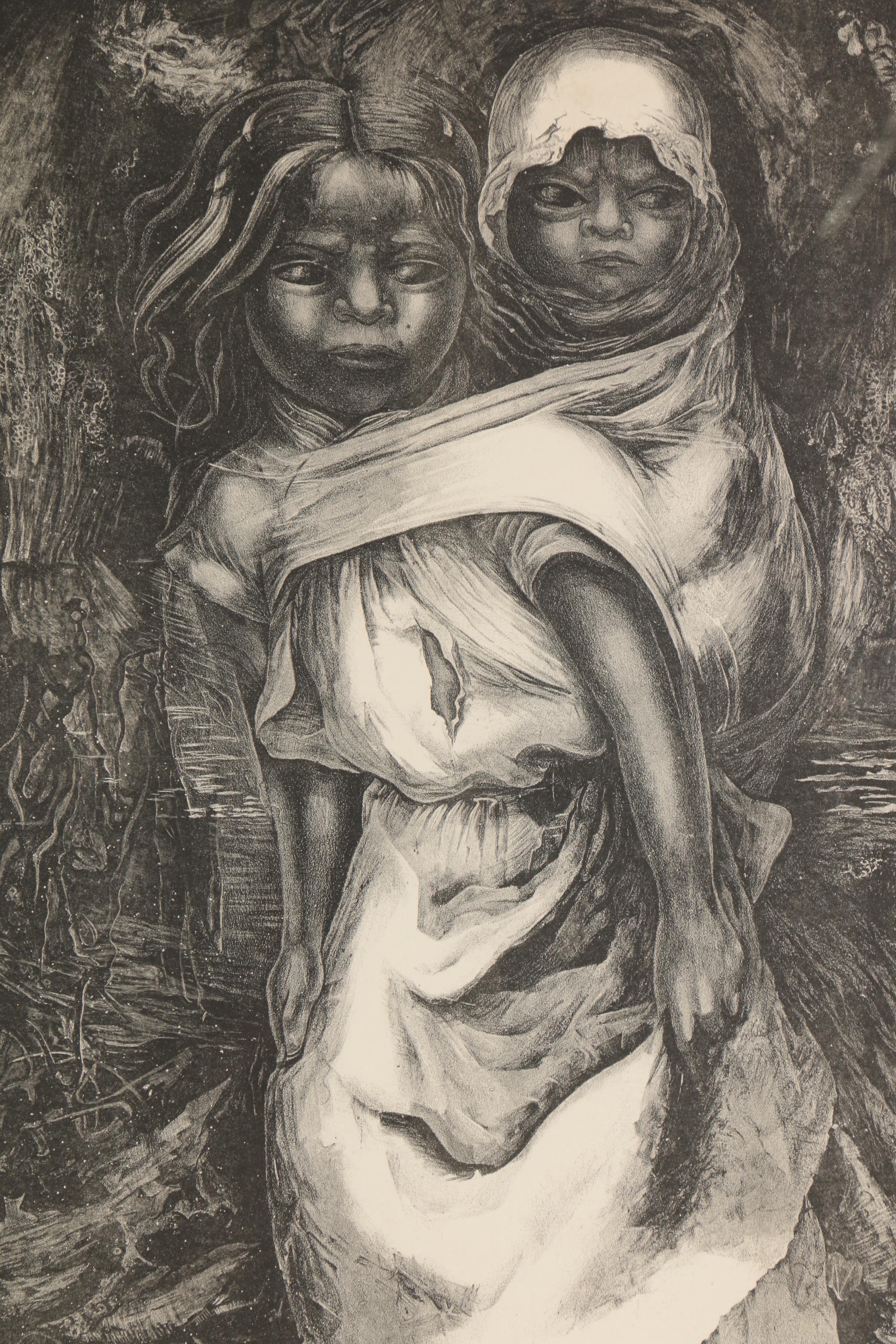 David Alfaro Siqueiros Lithograph "Niña Madre"