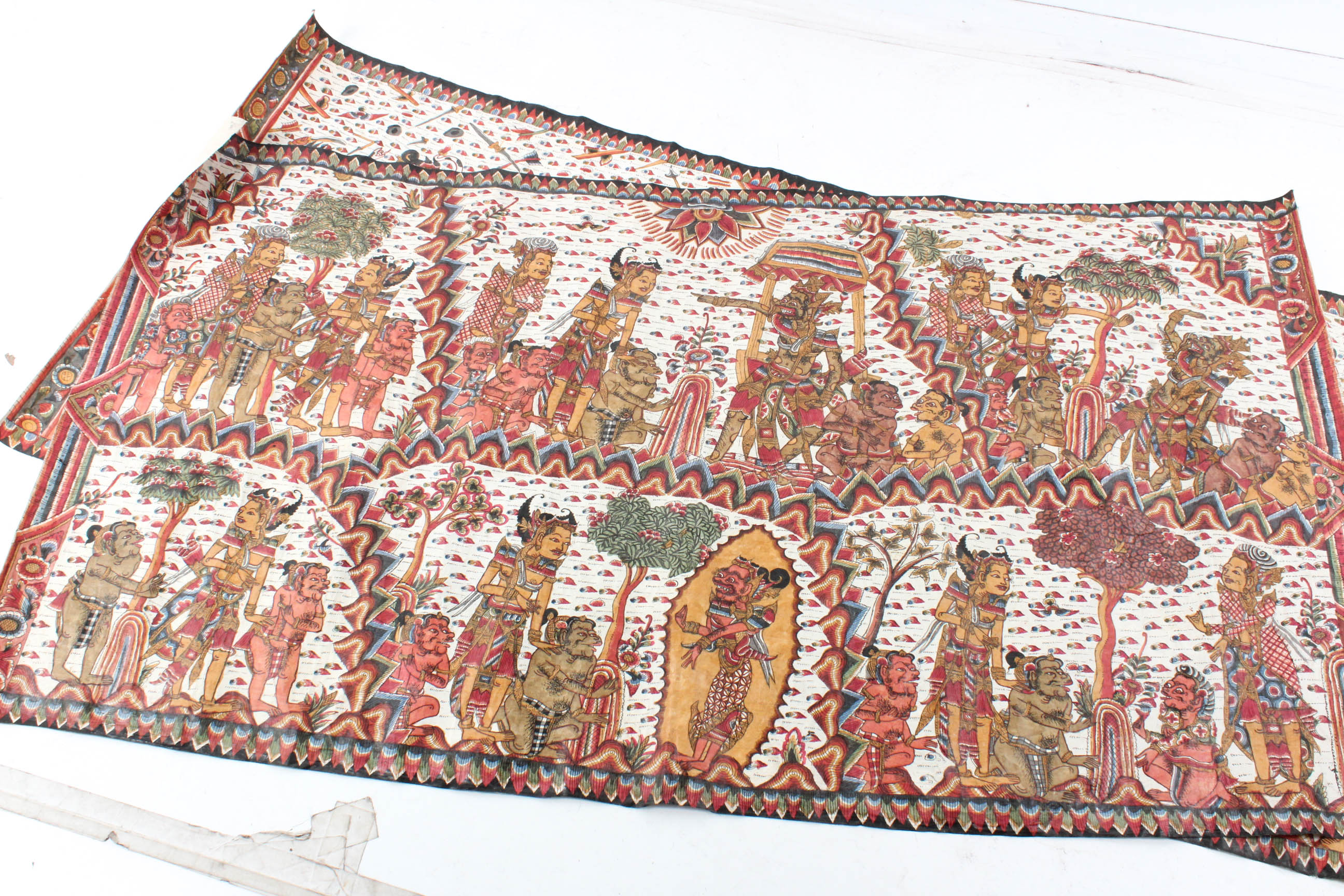 Vintage Thai Legend of Phra Malai Scroll Paintings