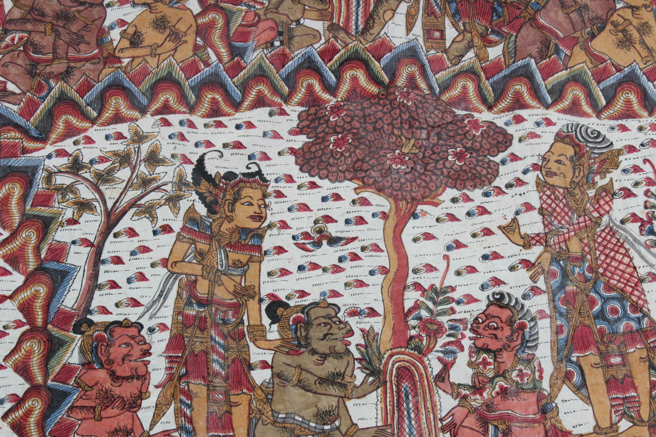 Vintage Thai Legend of Phra Malai Scroll Paintings