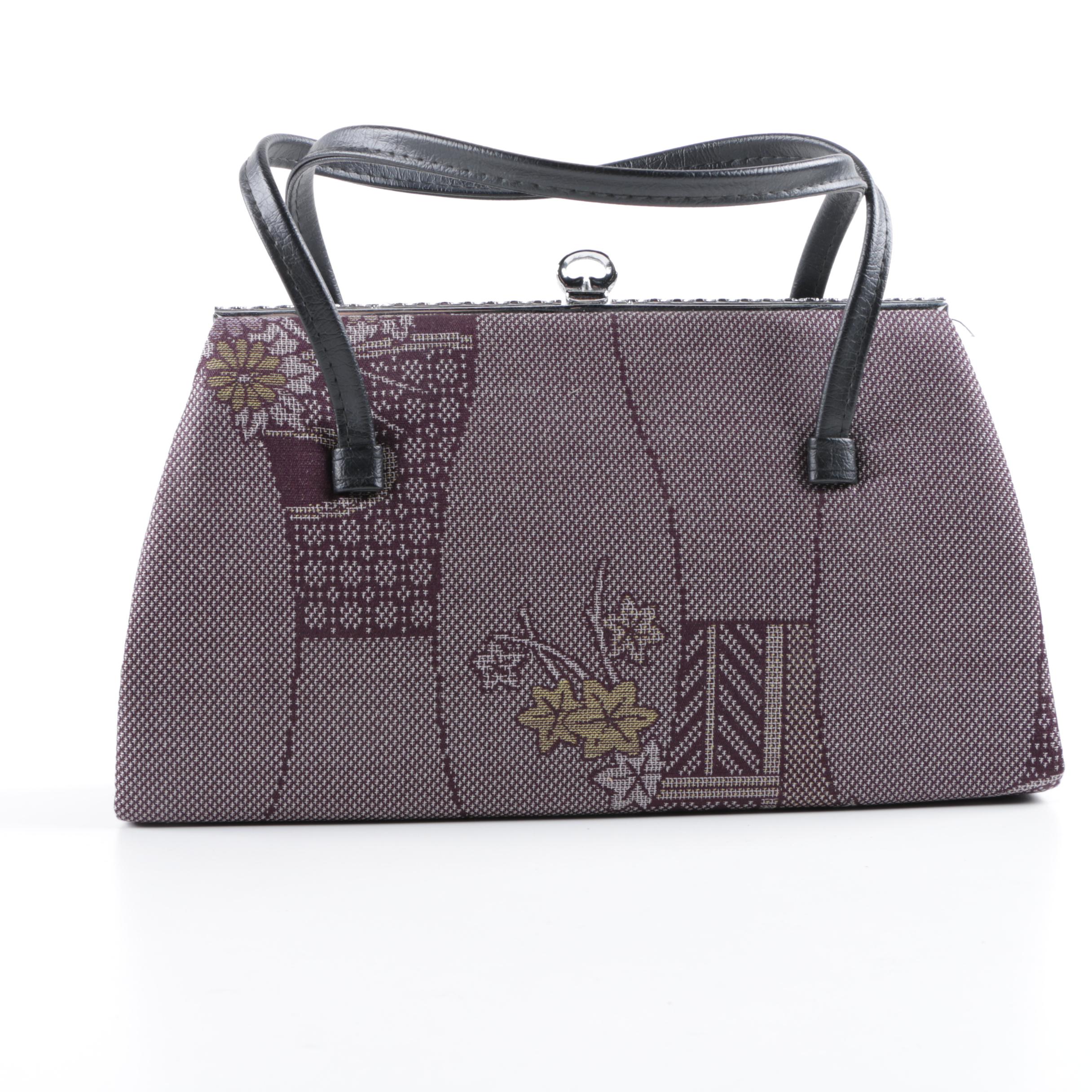 Patterned Jacquard Hinge Frame Evening Handbags
