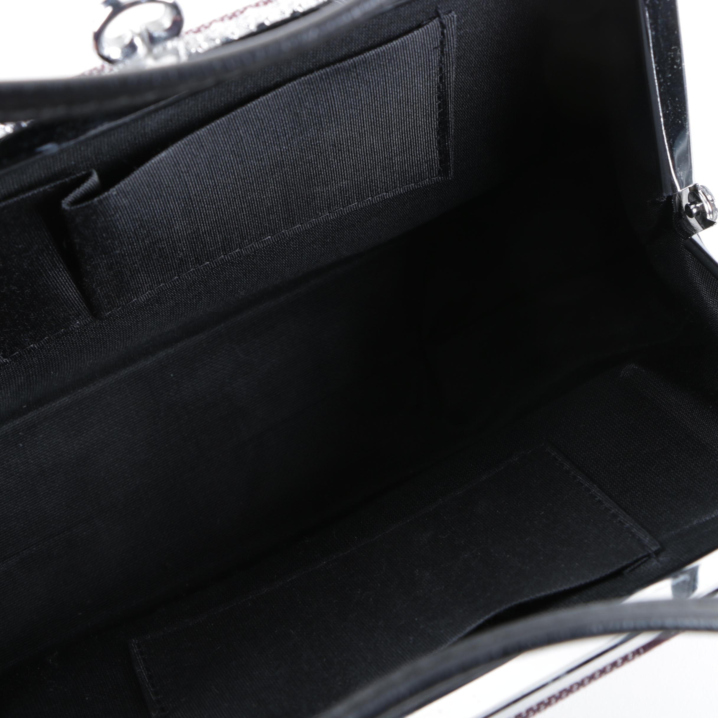 Patterned Jacquard Hinge Frame Evening Handbags