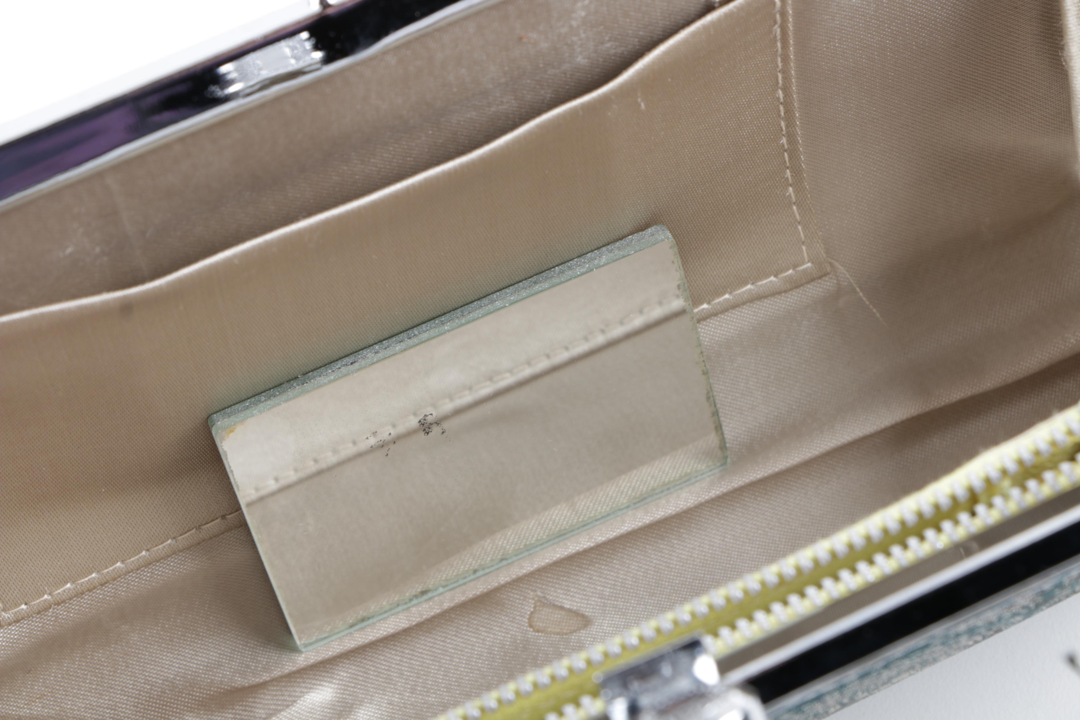 Patterned Jacquard Hinge Frame Evening Handbags