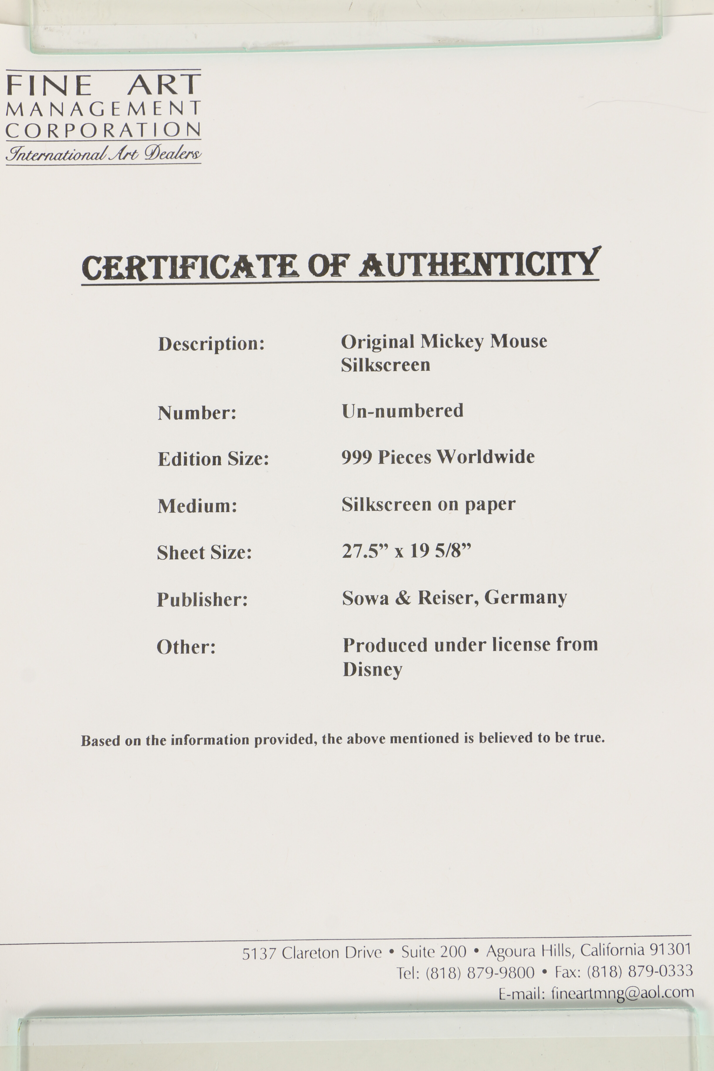 Sowa and Reiser Serigraph of Mickey Mouse