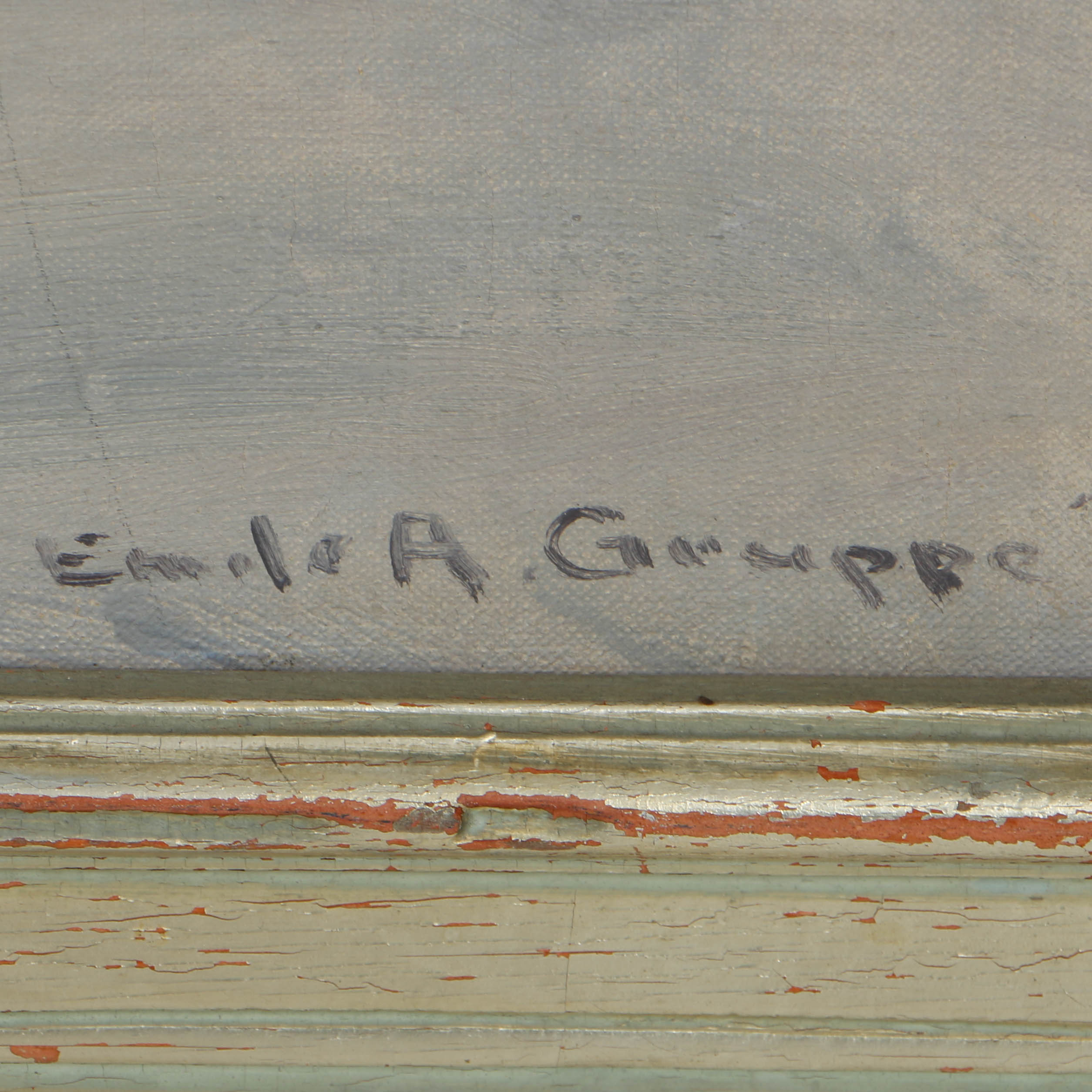 Emile Albert Gruppé Oil Painting on Canvas "Vermont Wood Interior"