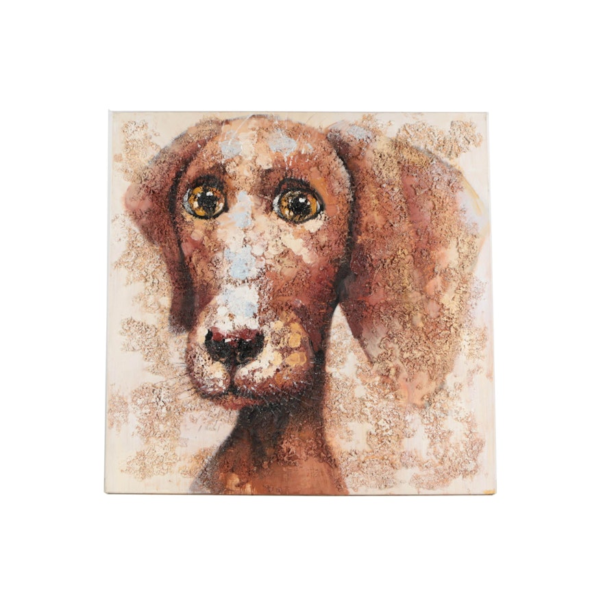 Oil Painting on Canvas of Dog