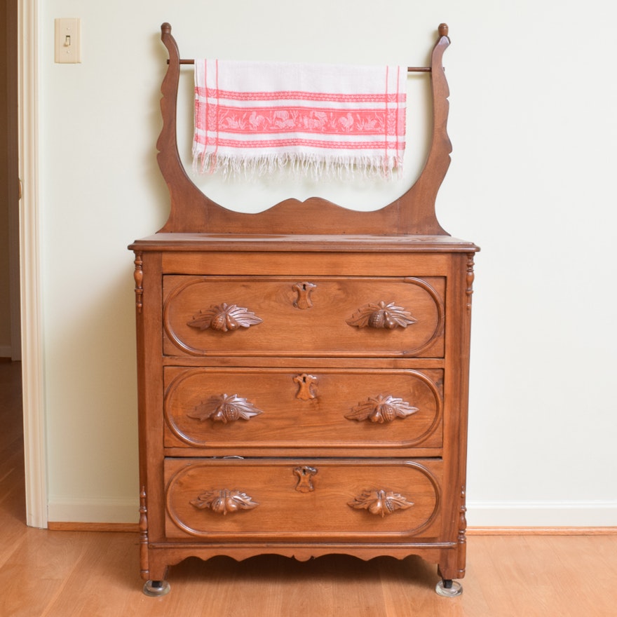 Antique Victorian Walnut Washstand