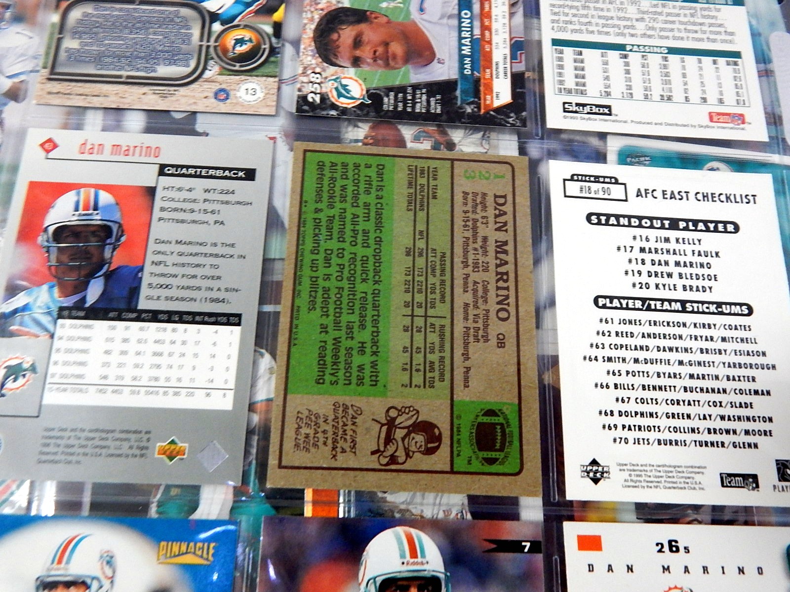Dan Marino Football Trading Cards with Rookie Card
