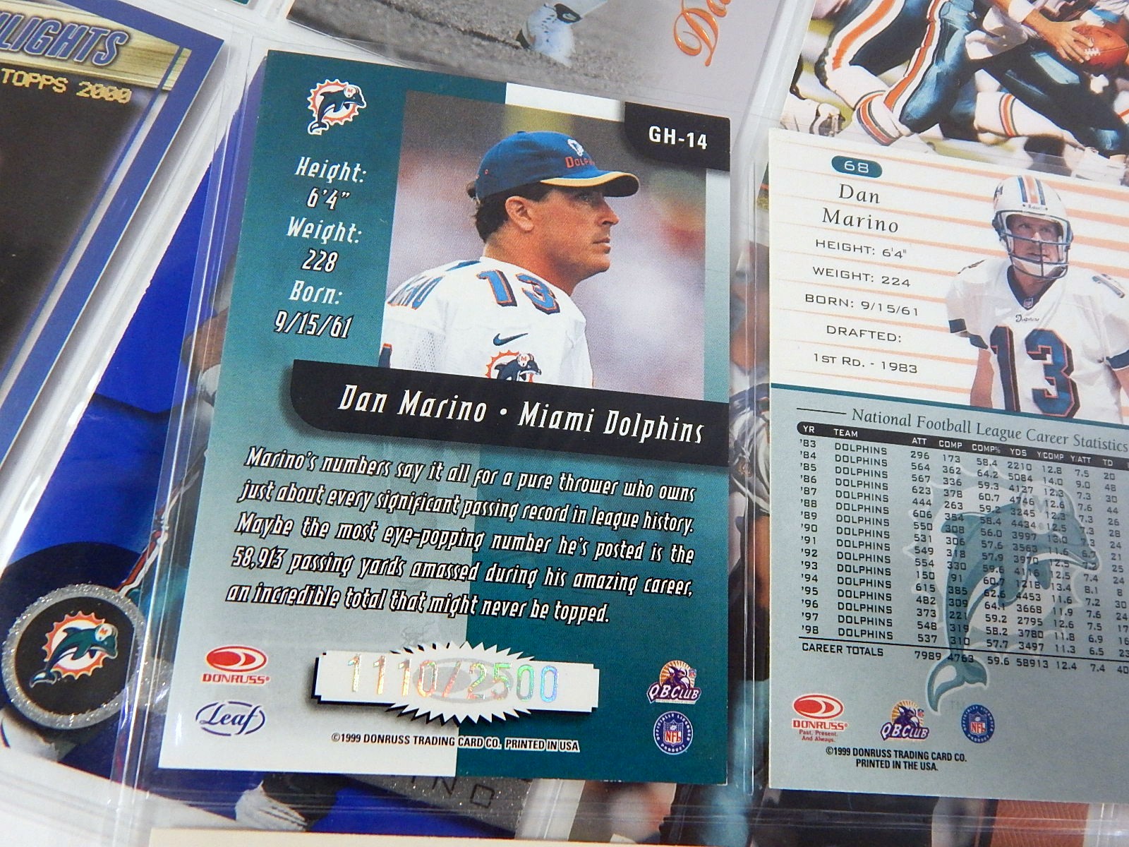 Dan Marino Football Trading Cards with Rookie Card