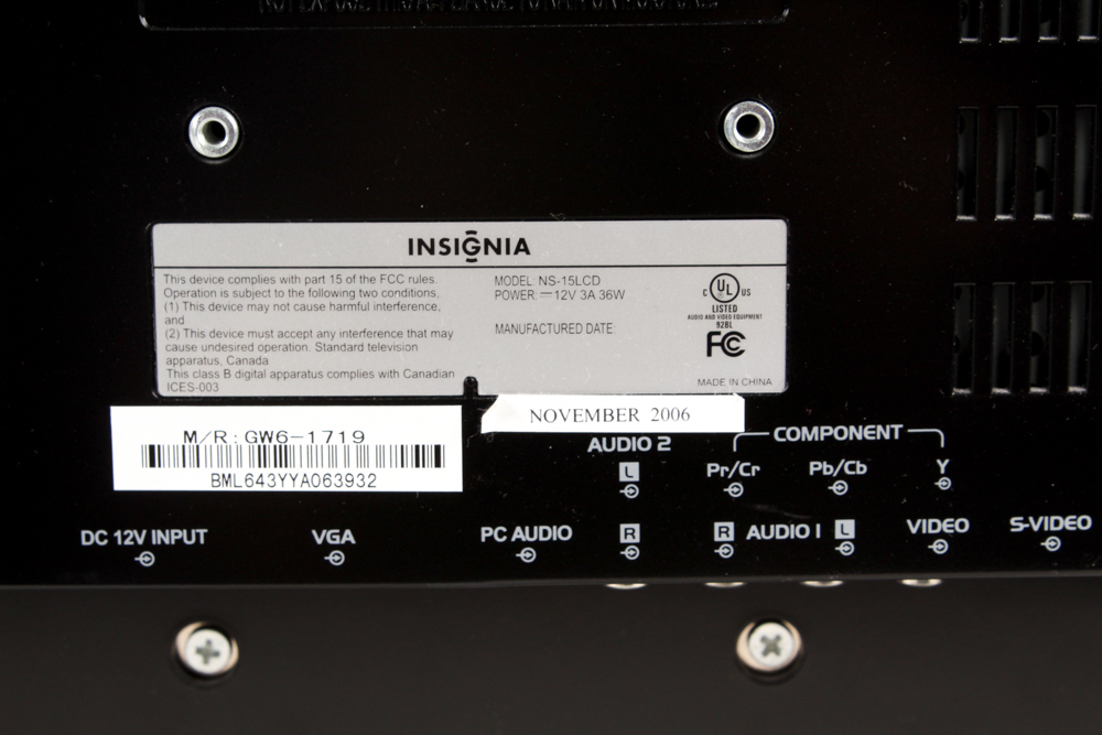 Insignia Model NS-15LCD EDTV Monitor and Soundbar Home Theatre Speaker