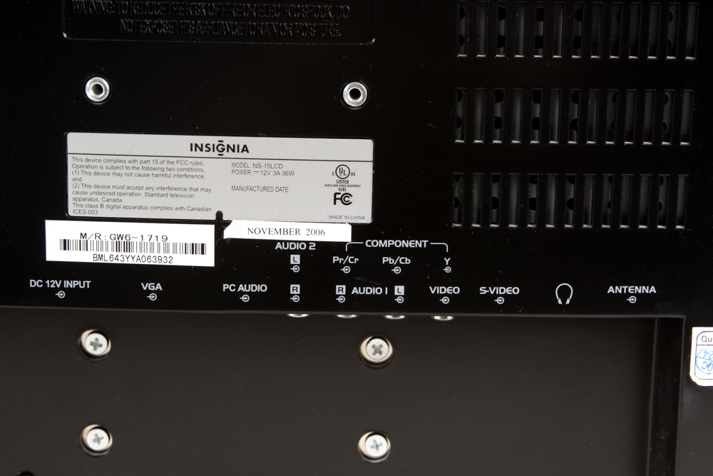 Insignia Model NS-15LCD EDTV Monitor and Soundbar Home Theatre Speaker