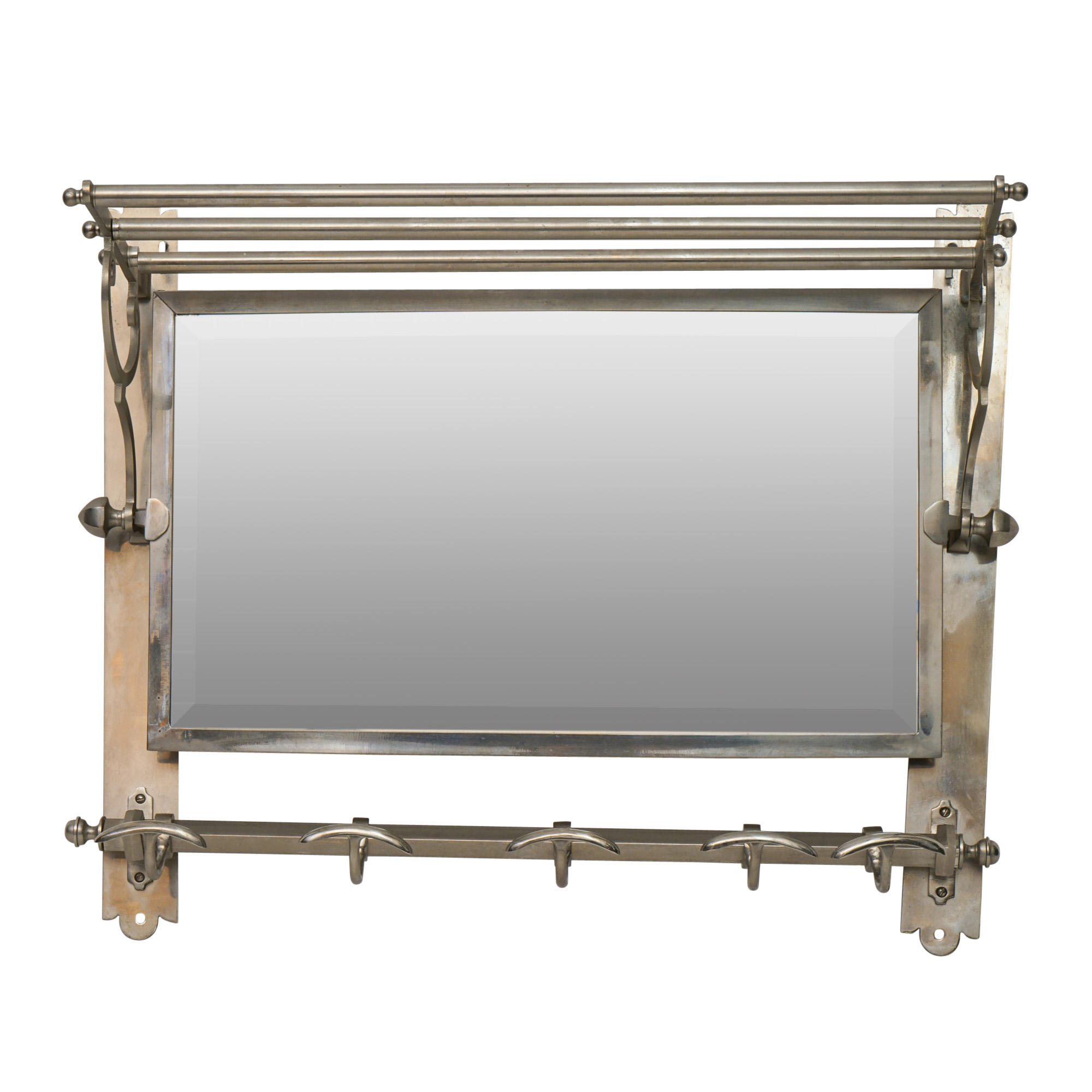 **REWORK**Vintage Nickeled Metal Train Luggage Rack