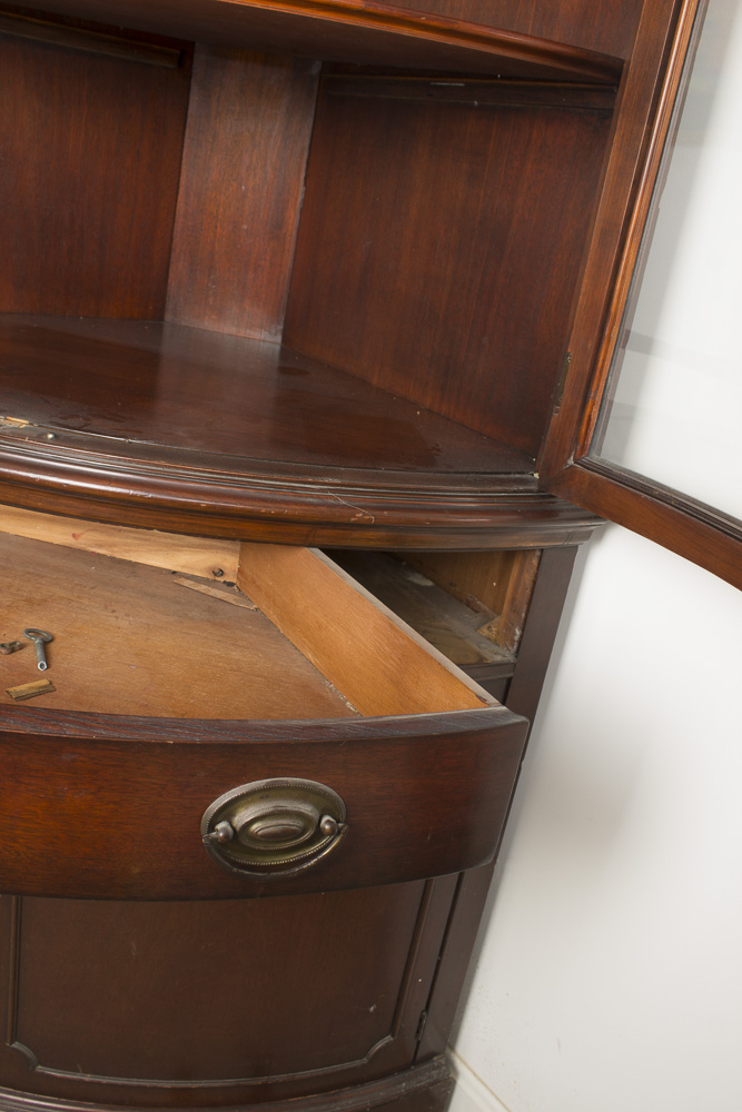 Vintage Drexel Mahogany Corner Cabinet
