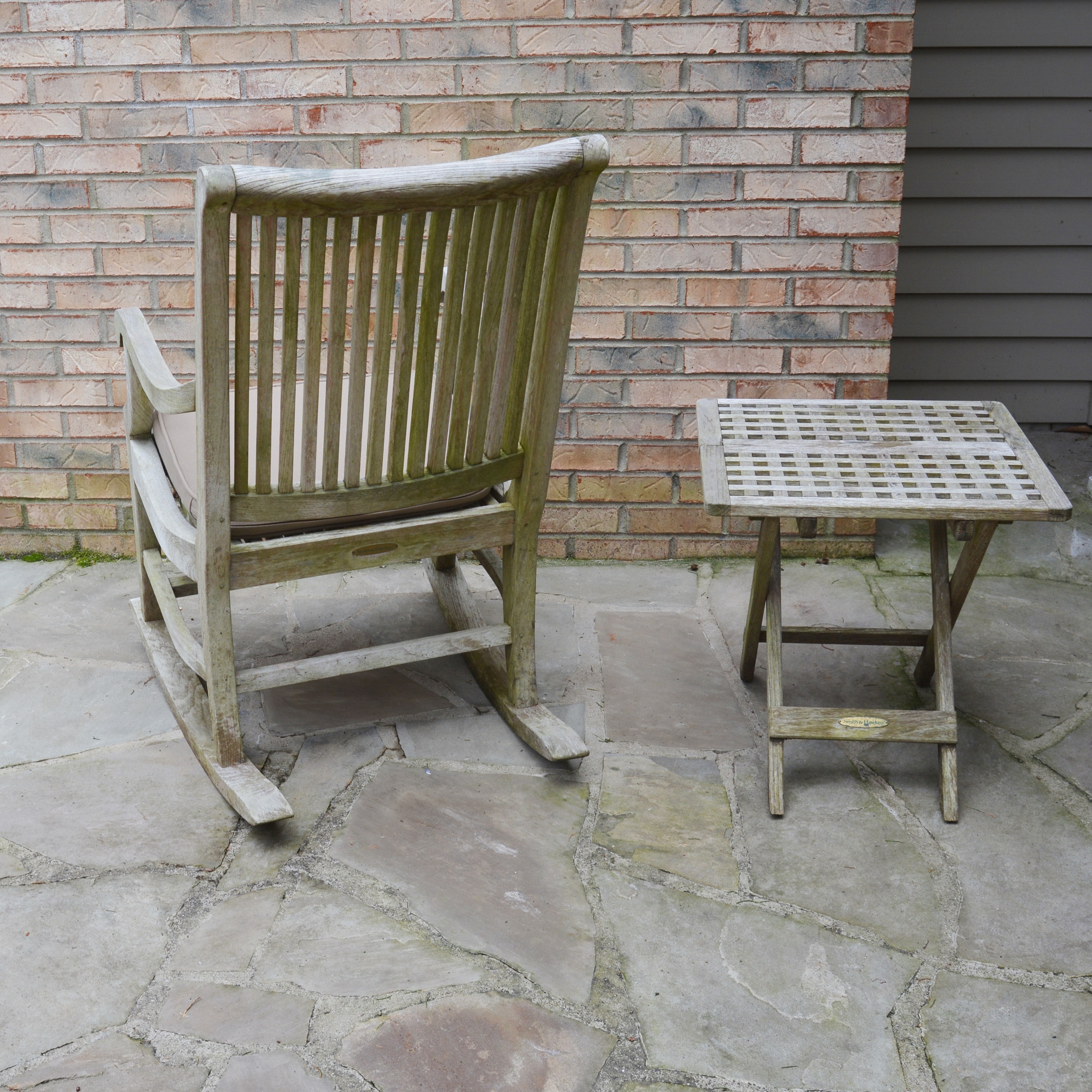 Smith & Hawken Teak Rocker and Side Table