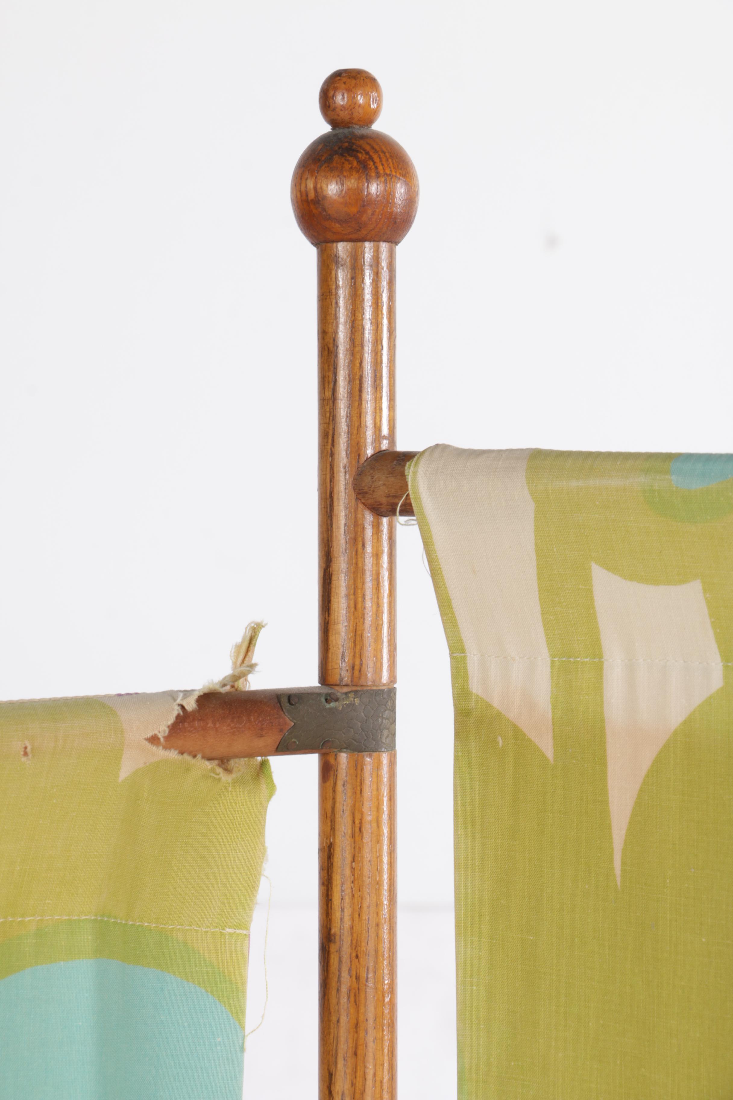 Mod Style Fabric and Wood Privacy Screen