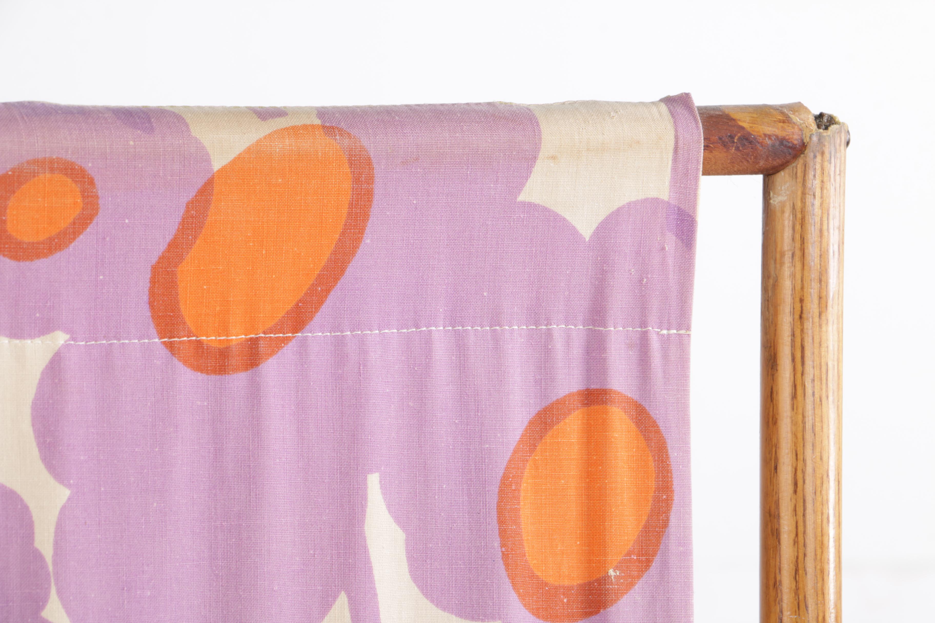 Mod Style Fabric and Wood Privacy Screen