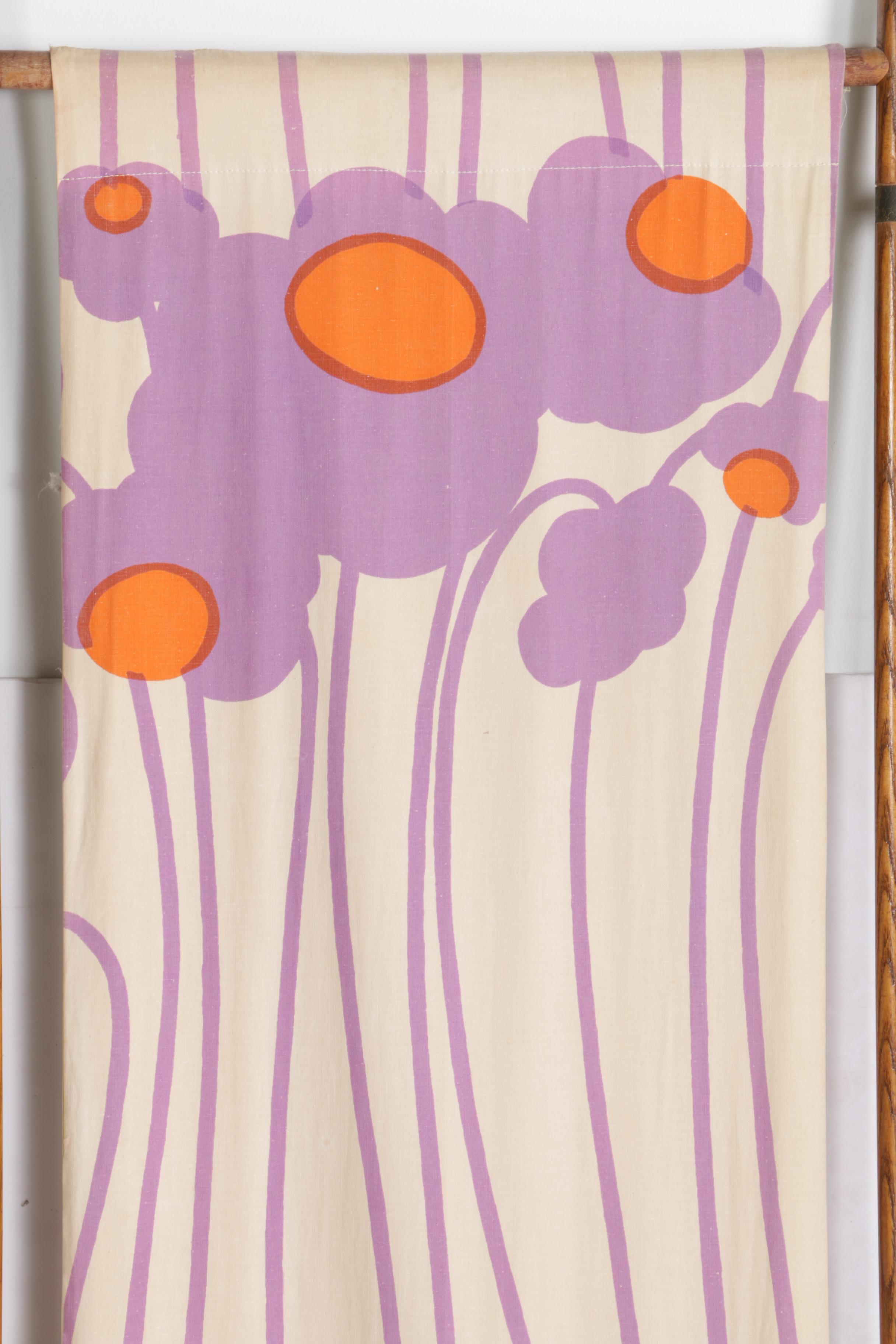 Mod Style Fabric and Wood Privacy Screen