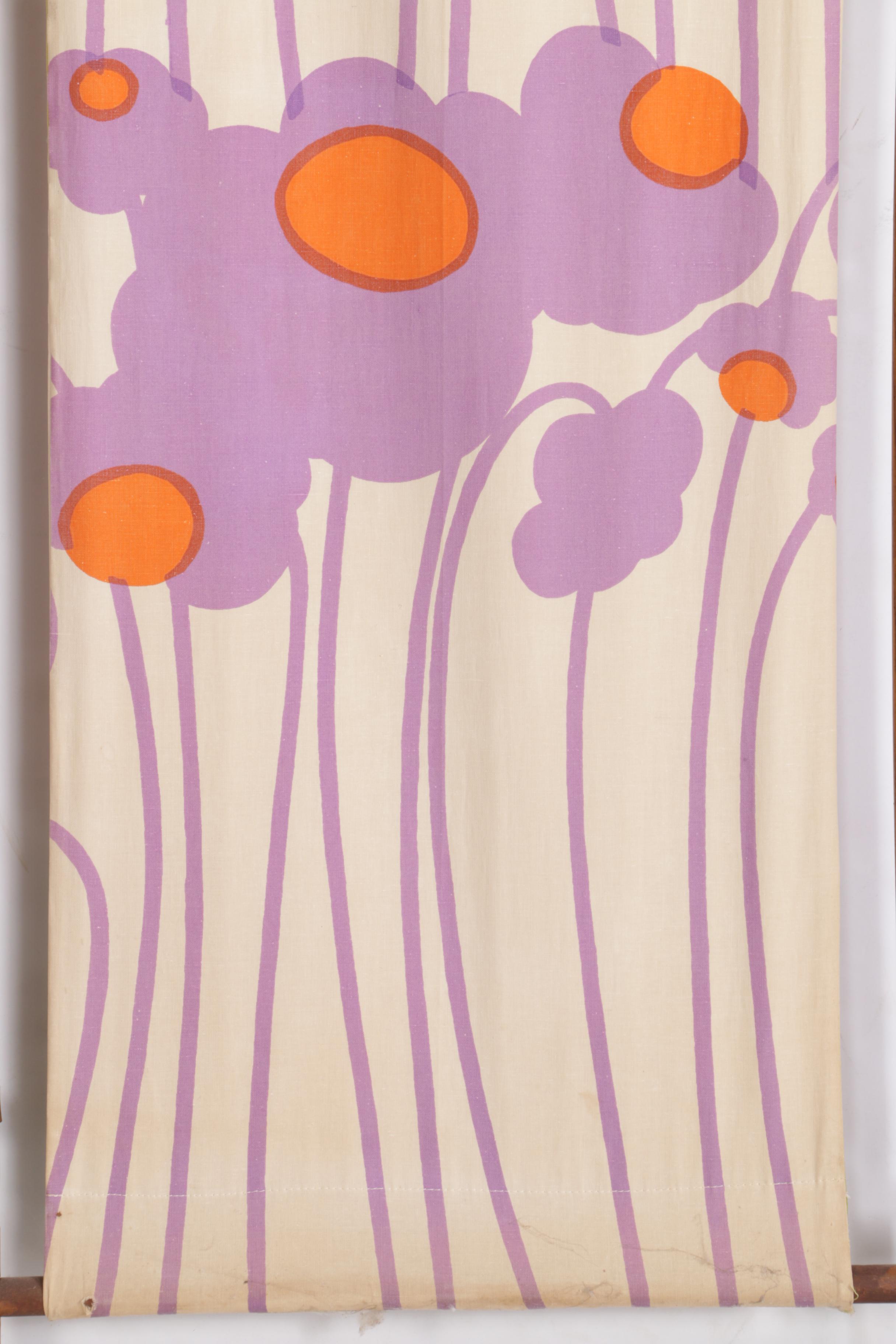 Mod Style Fabric and Wood Privacy Screen