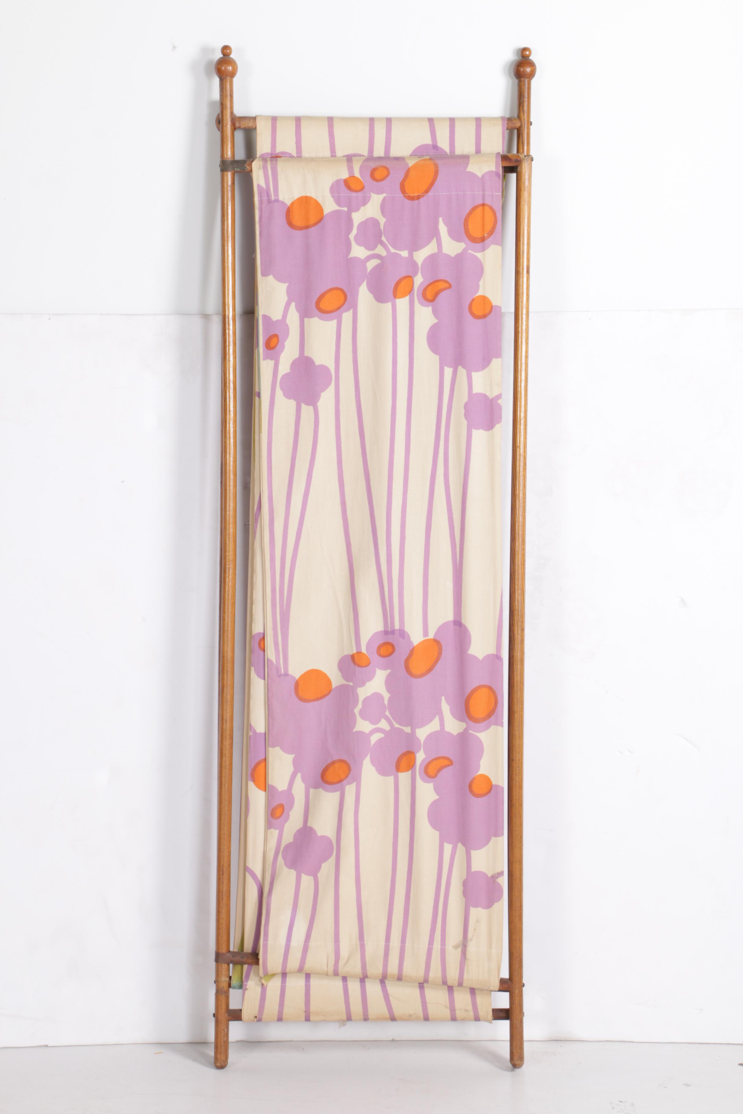 Mod Style Fabric and Wood Privacy Screen