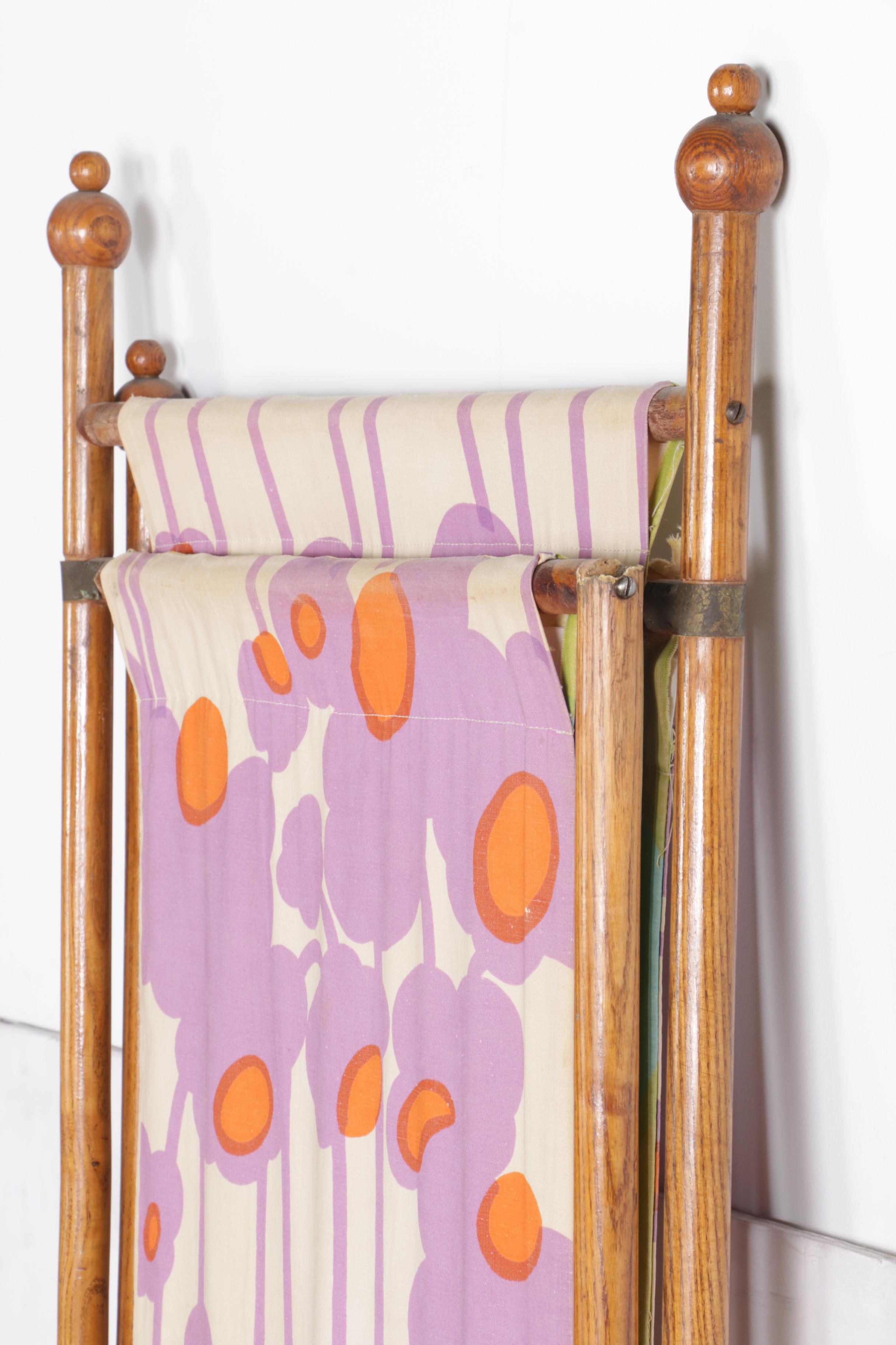 Mod Style Fabric and Wood Privacy Screen