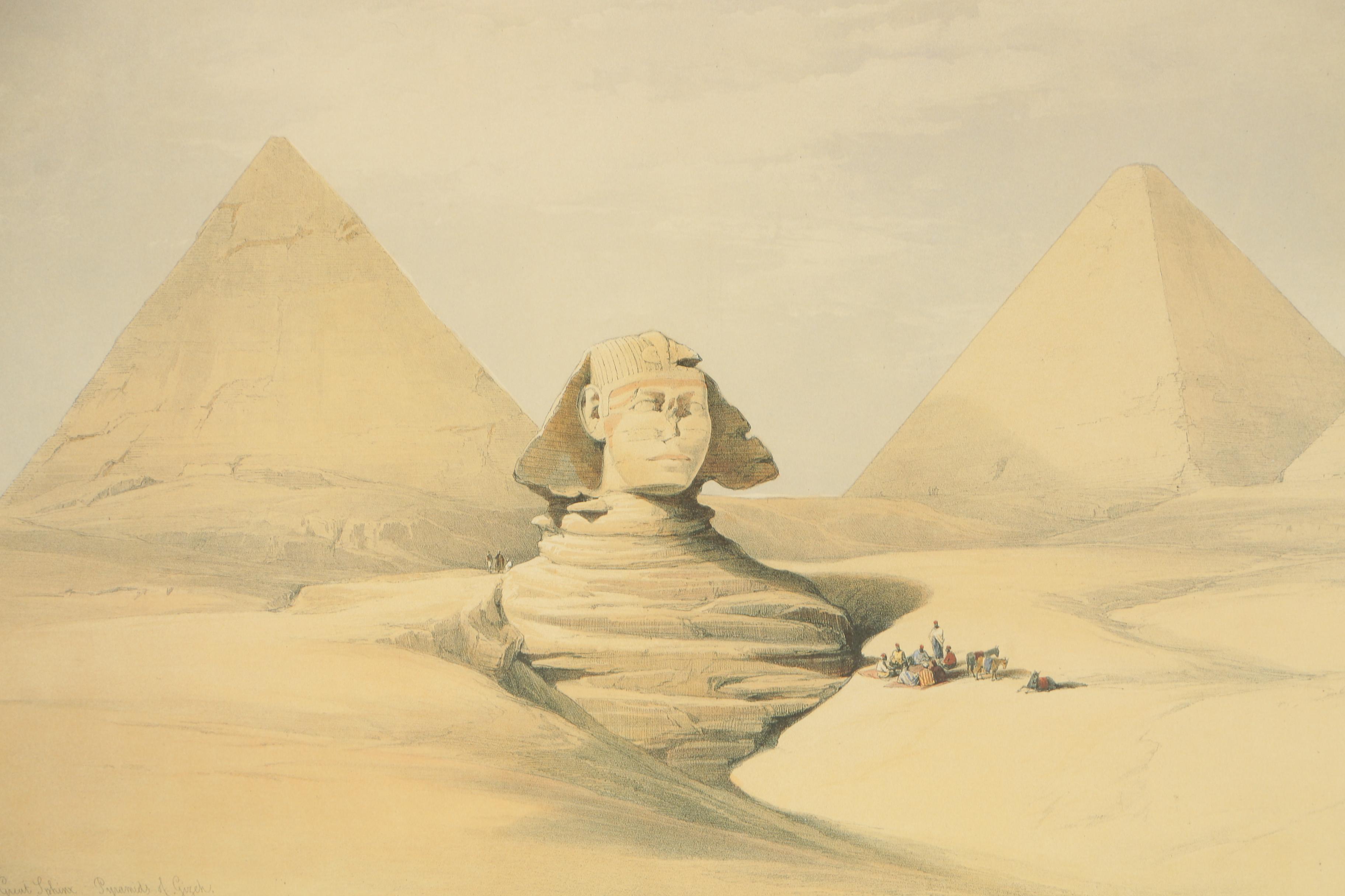 Offset Lithograph After David Roberts "The Great Sphinx - Pyramids of Gizeh"