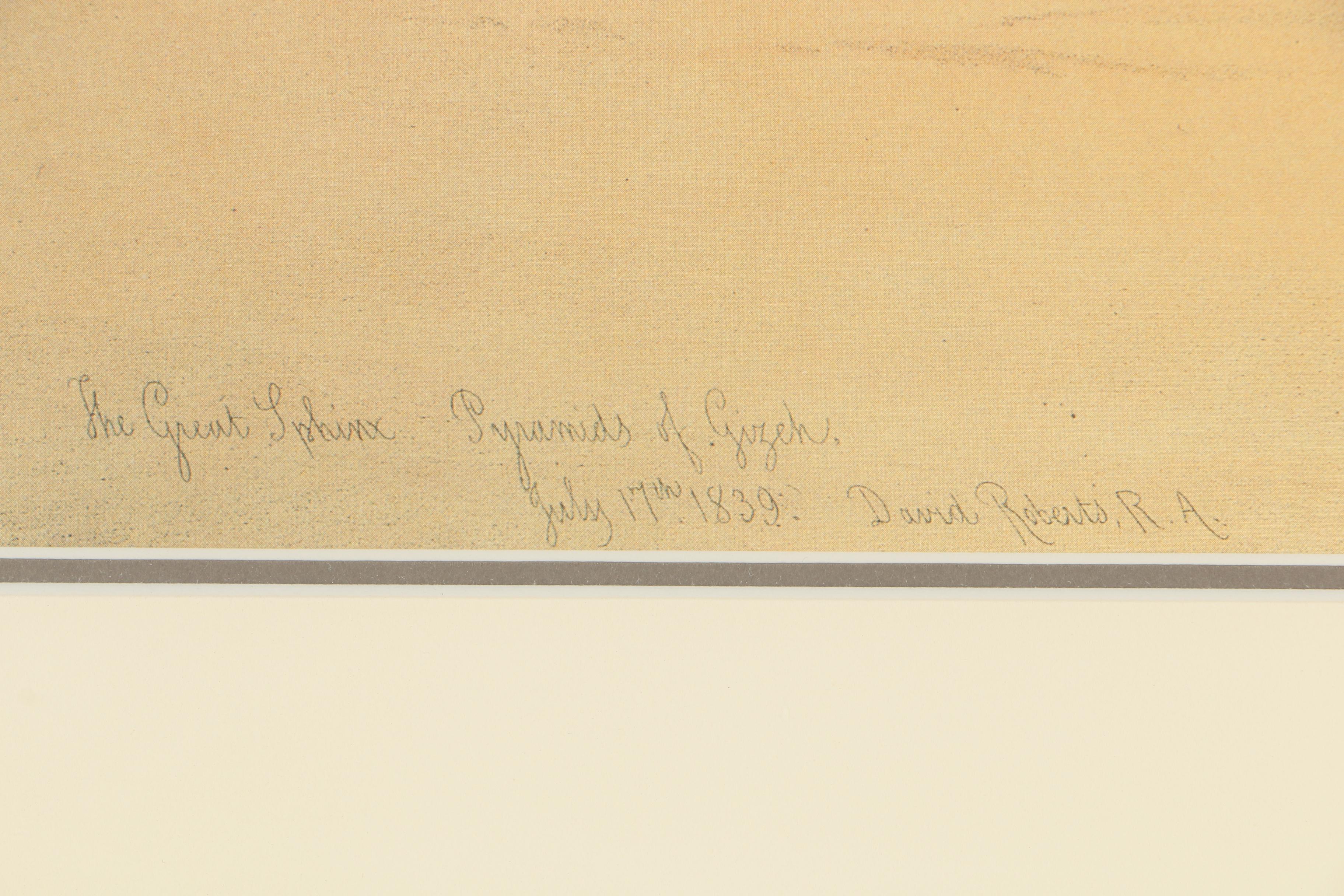 Offset Lithograph After David Roberts "The Great Sphinx - Pyramids of Gizeh"