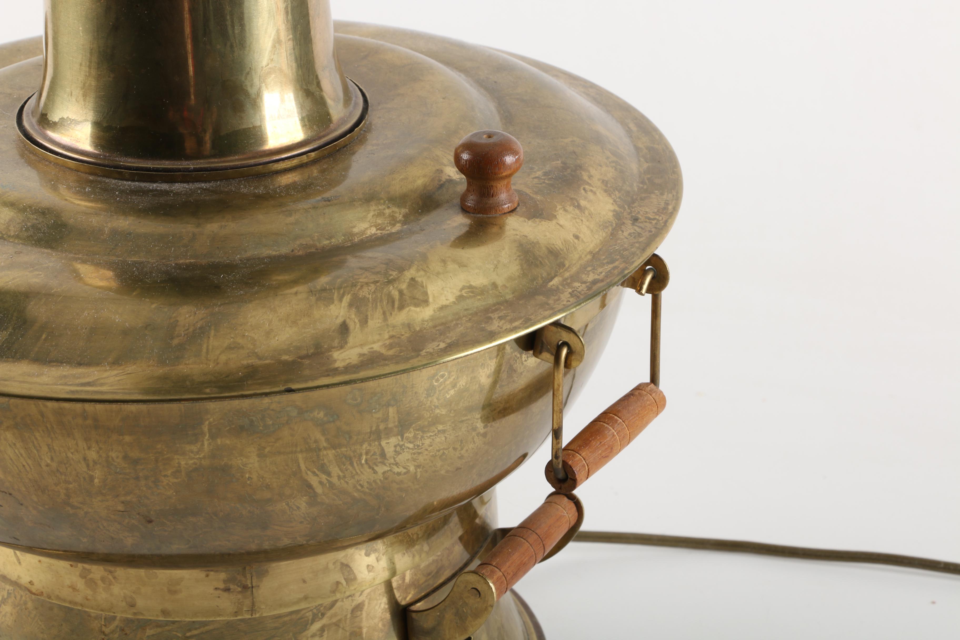 Brass Repurposed Chafing Dish Lamp