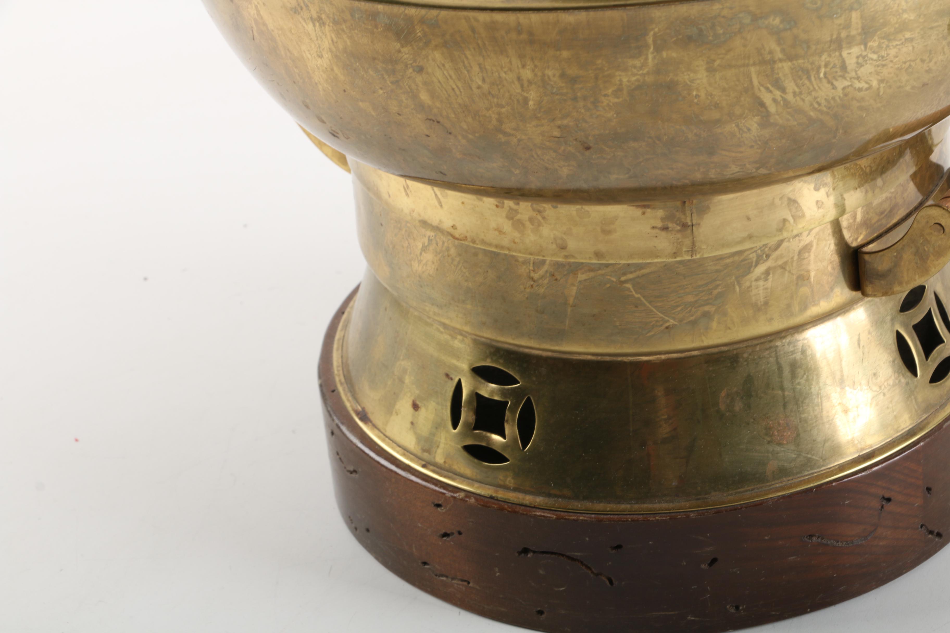 Brass Repurposed Chafing Dish Lamp