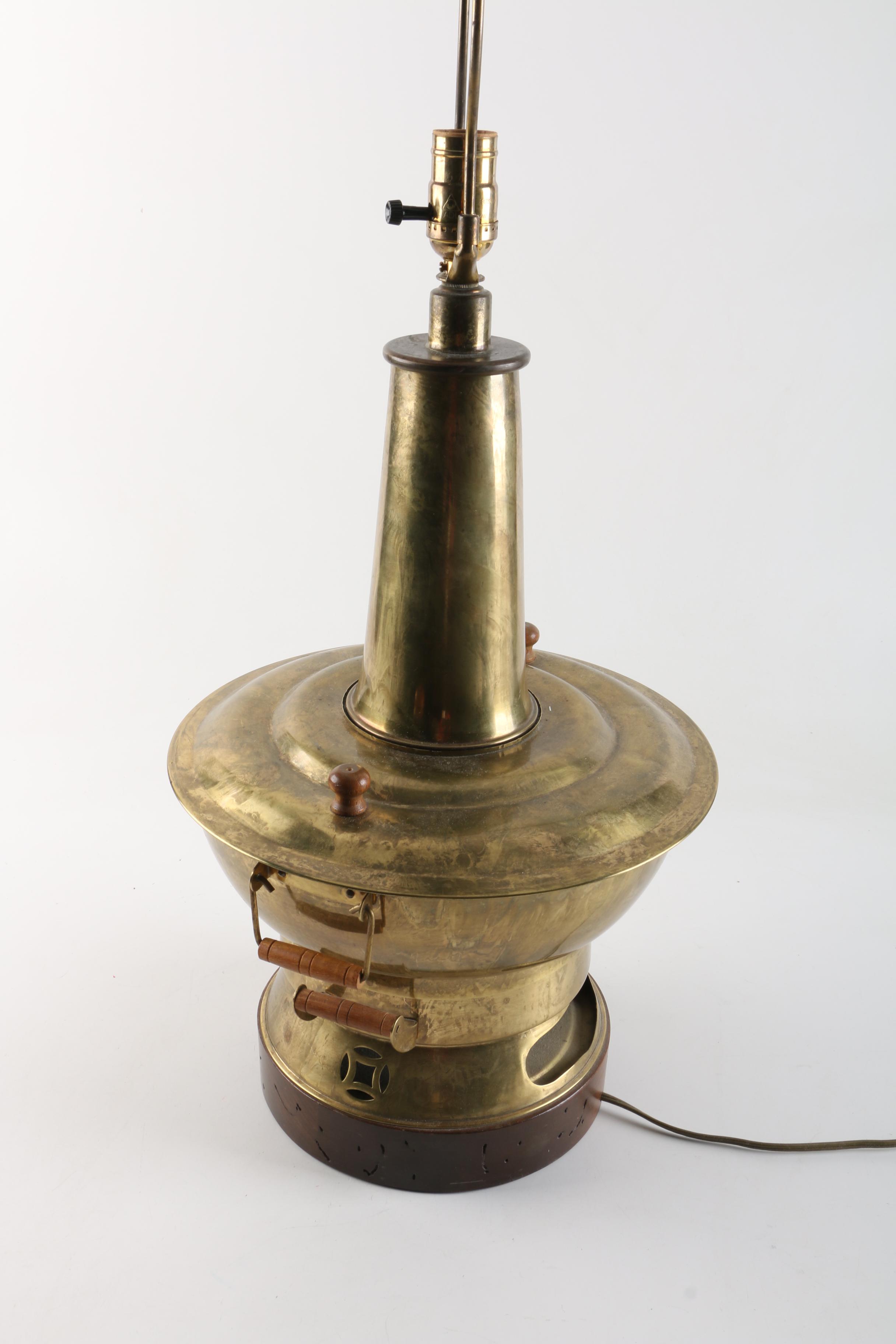Brass Repurposed Chafing Dish Lamp