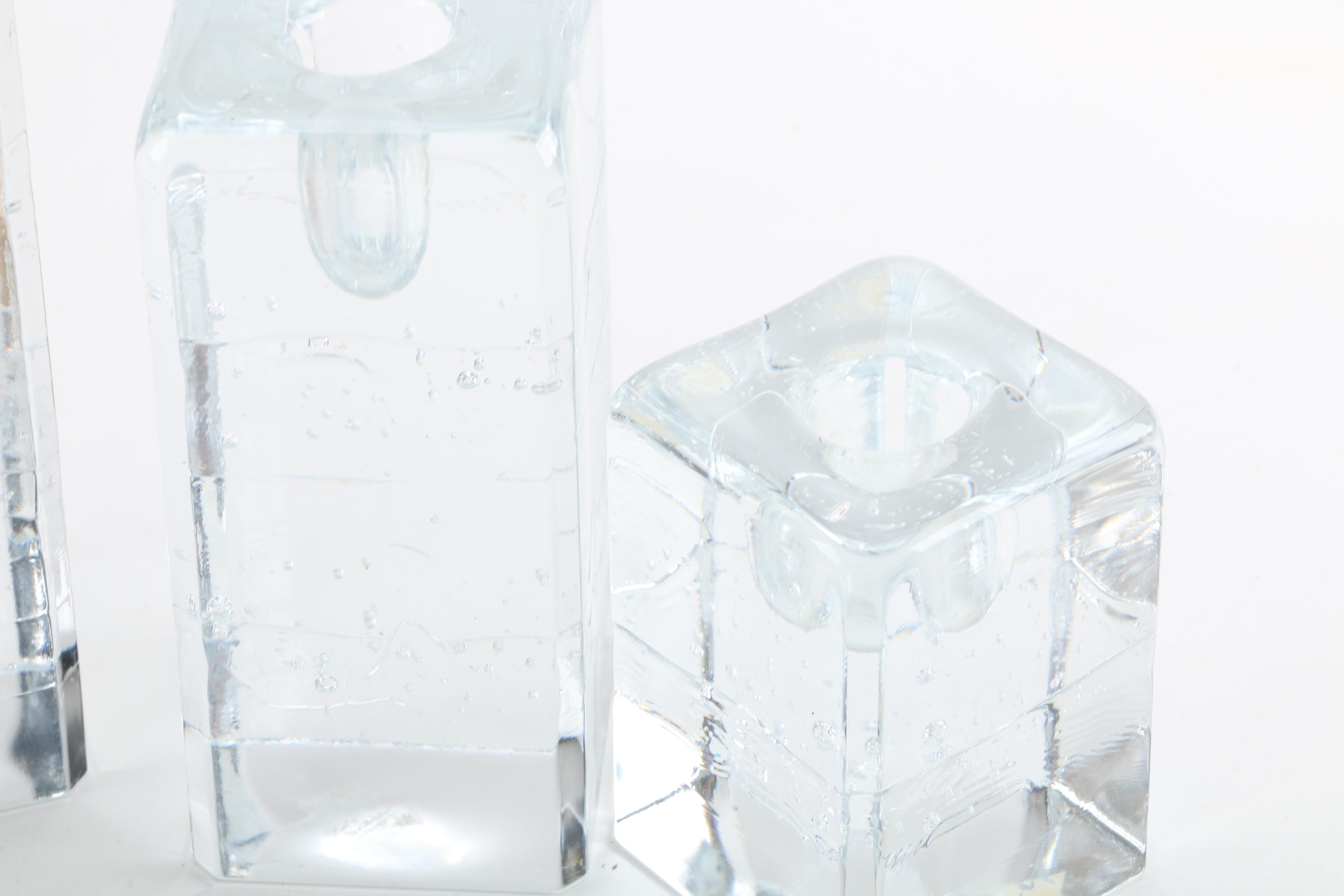 Blenko-Style "Ice Cube" Candle Holders and More