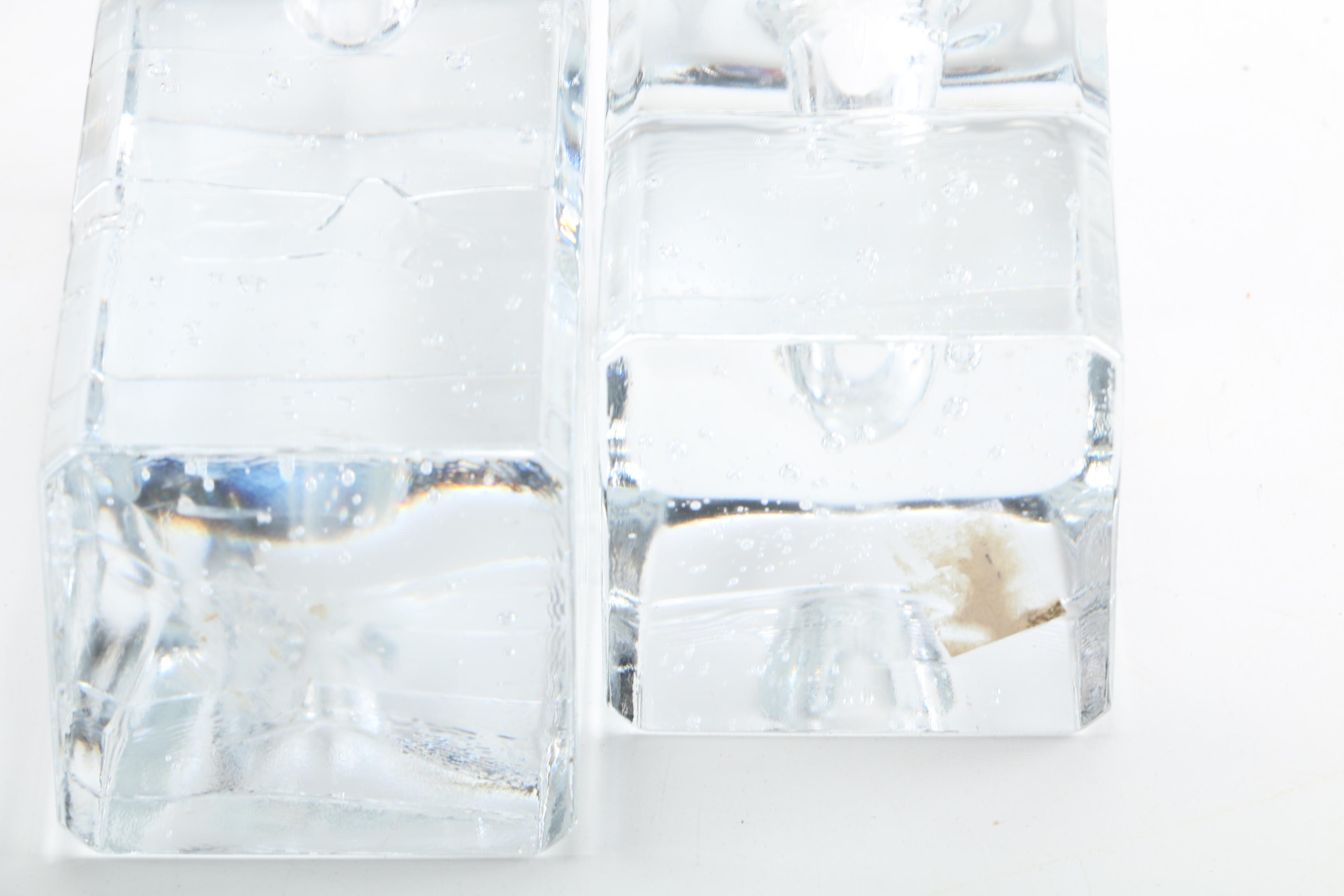 Blenko-Style "Ice Cube" Candle Holders and More