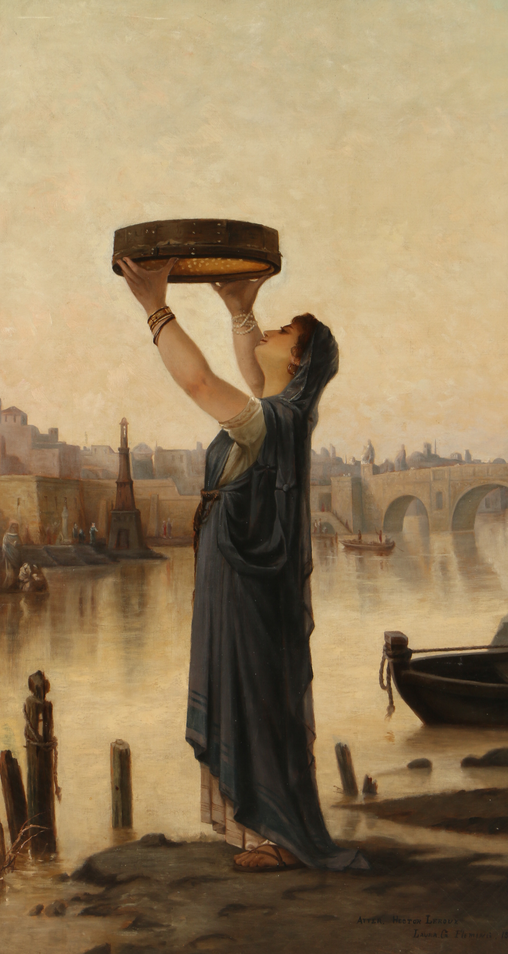 Laura G. Fleming Oil Painting after Louis Hector Leroux "La Vestale Tuccia"