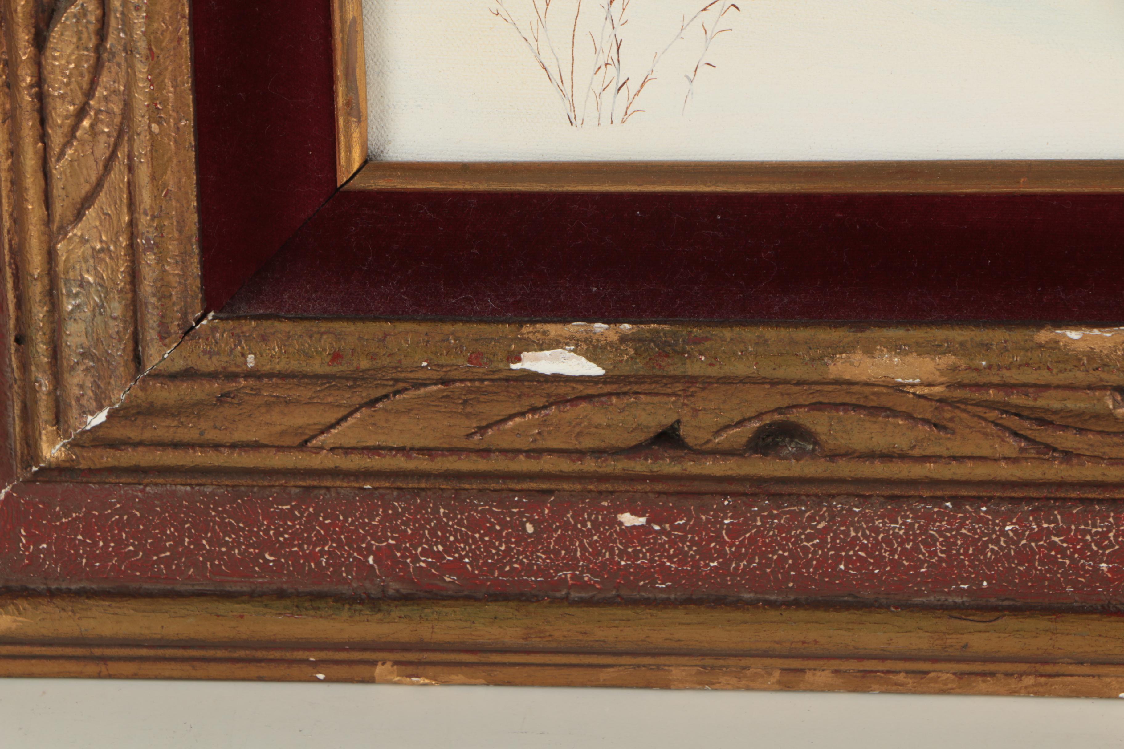 Mildred Burgess Oil Painting of Winter Farm Scene