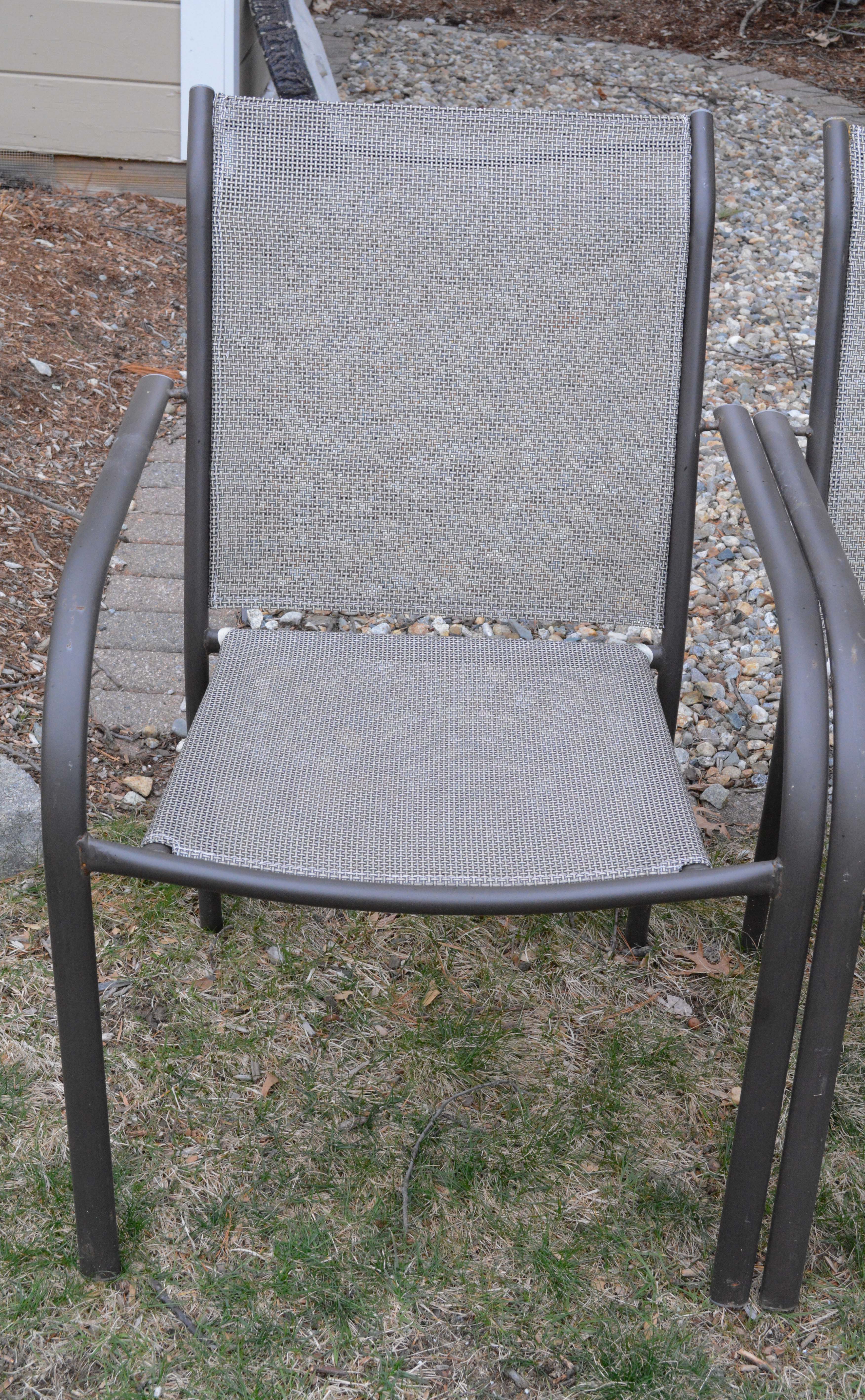 Metal Patio Armchairs with Side Table