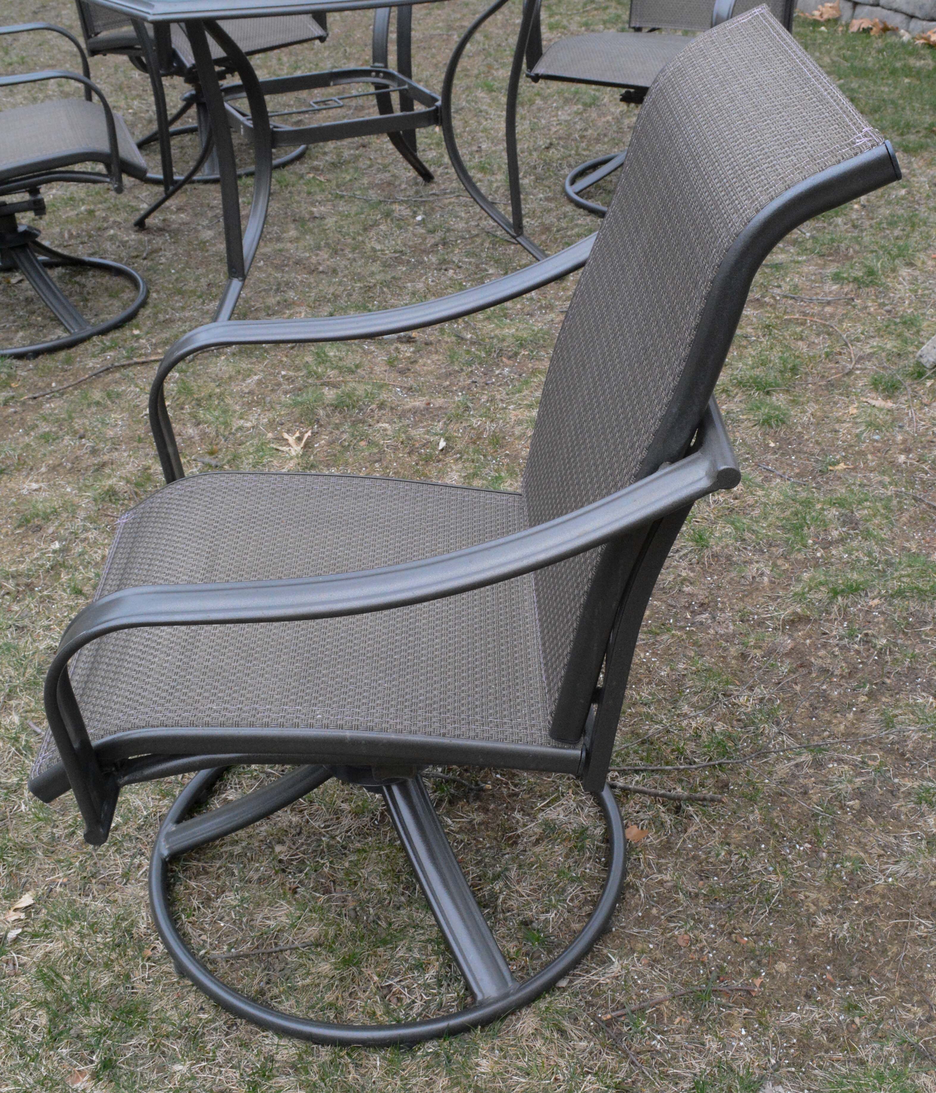 Martha Stewart Living Patio Table and Chairs with Umbrella and Stand