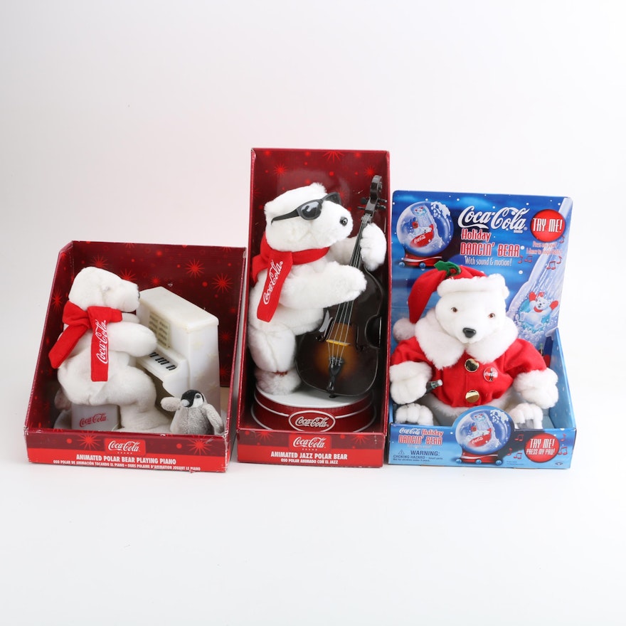 Coca-Cola Musical Polar Bears with Original Boxes
