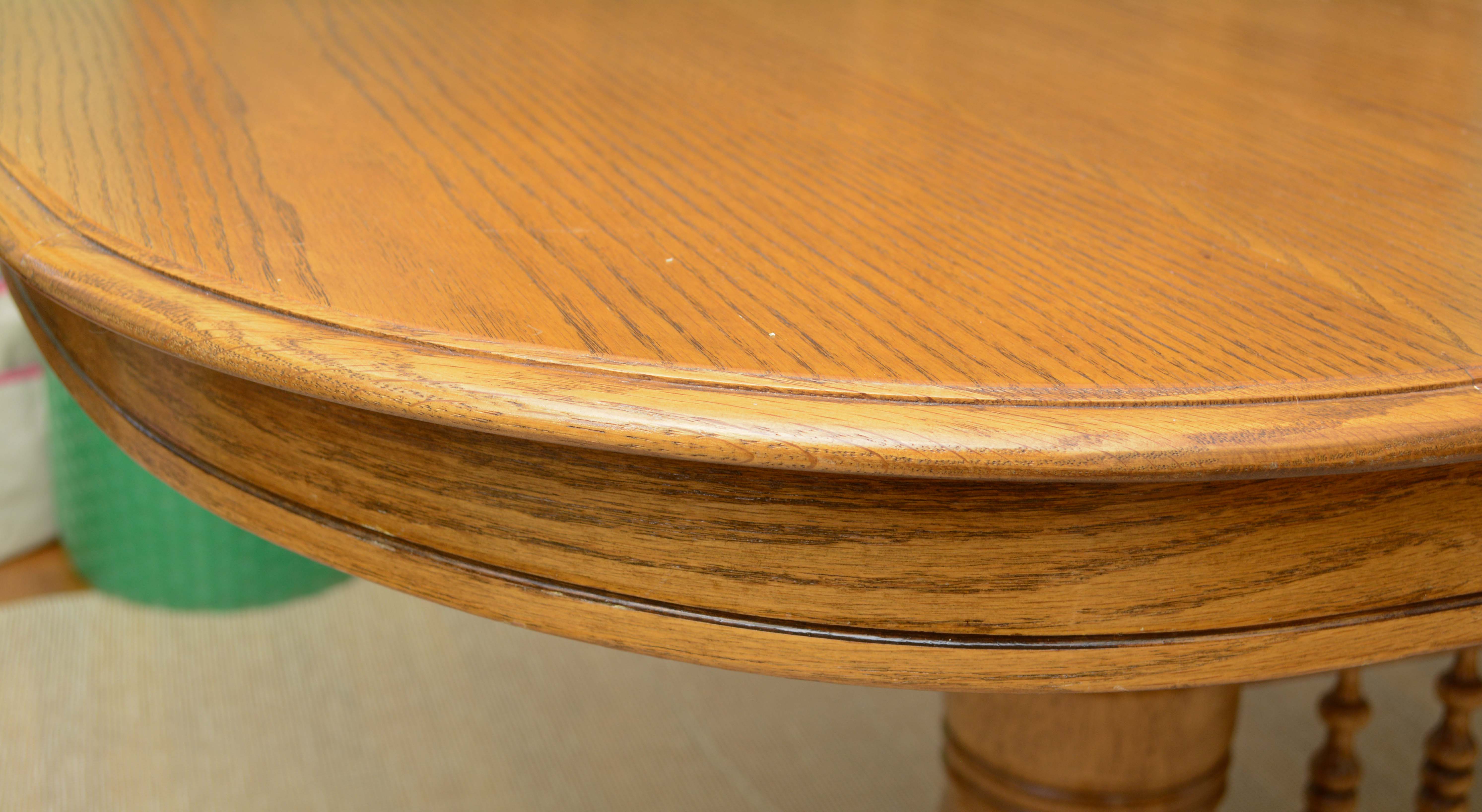 Oak Top Pedestal Dining Table