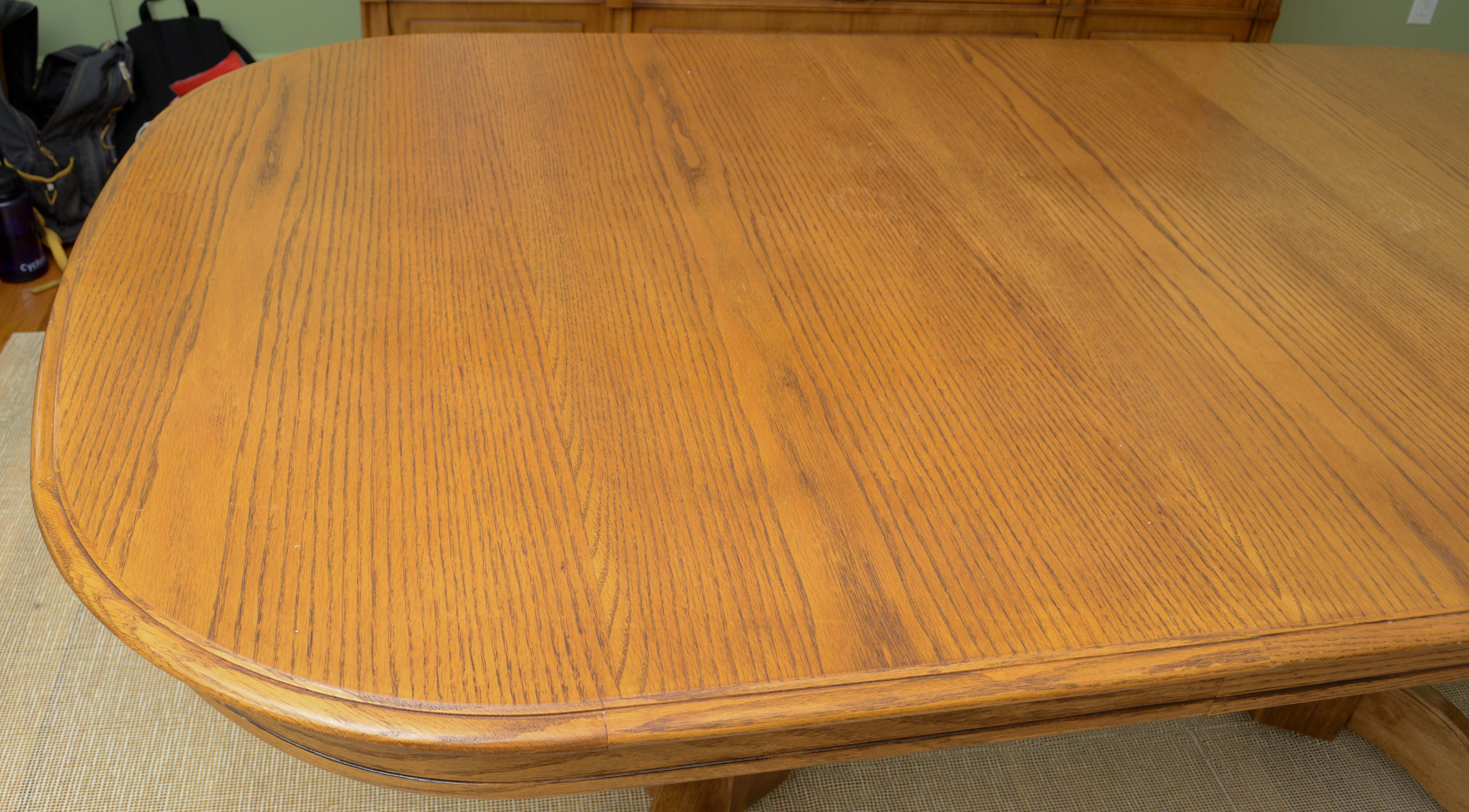 Oak Top Pedestal Dining Table