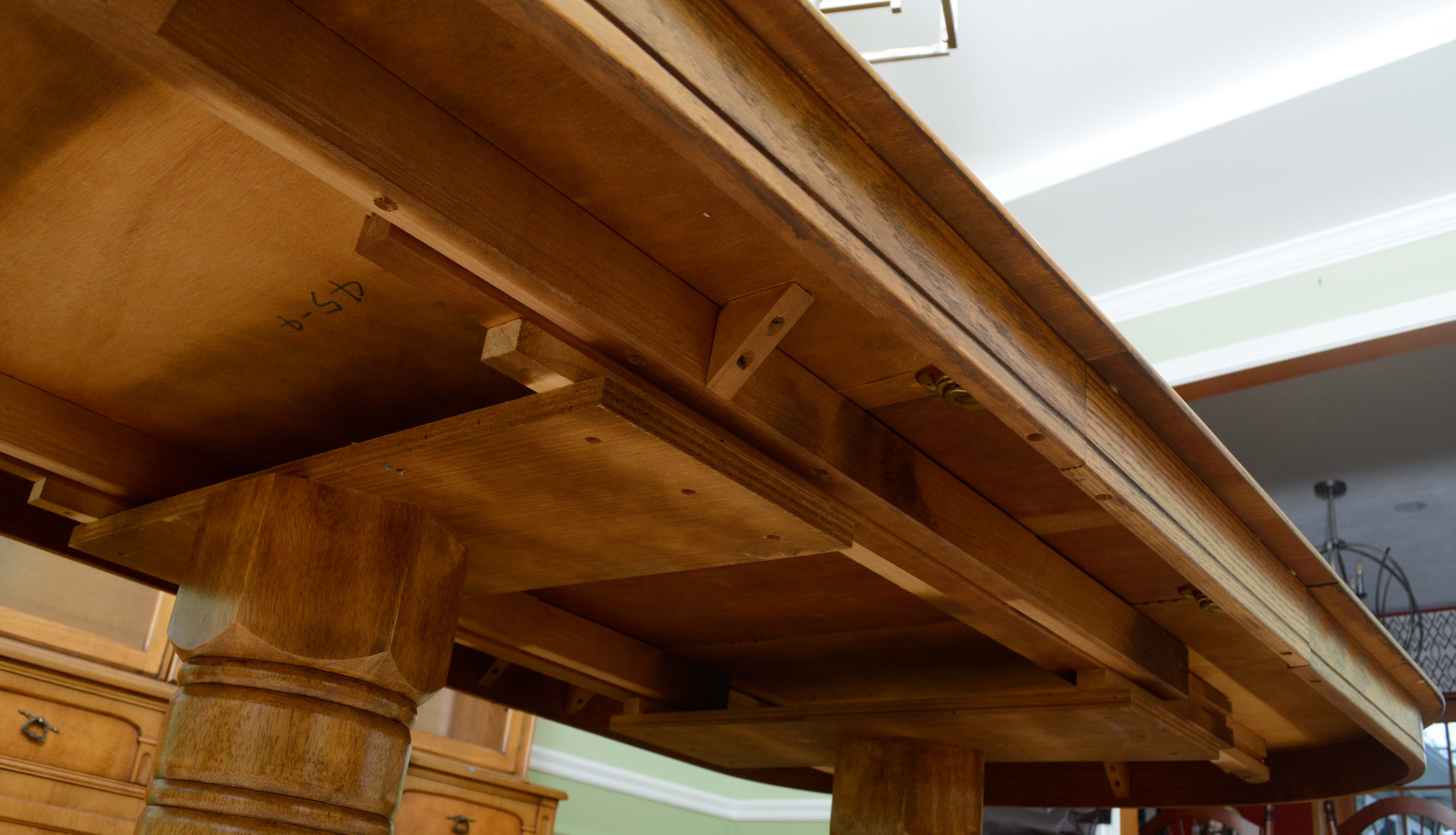 Oak Top Pedestal Dining Table