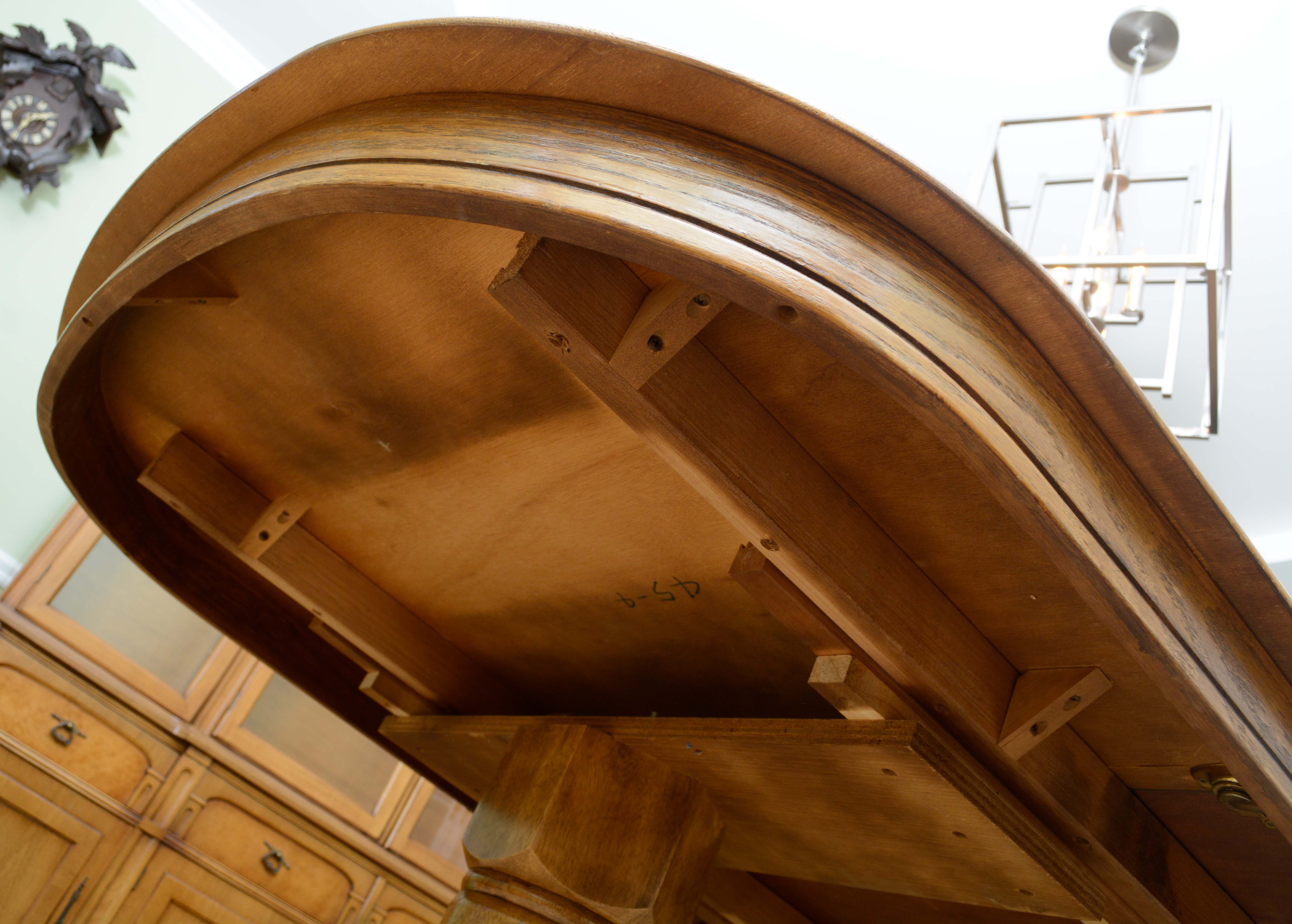 Oak Top Pedestal Dining Table