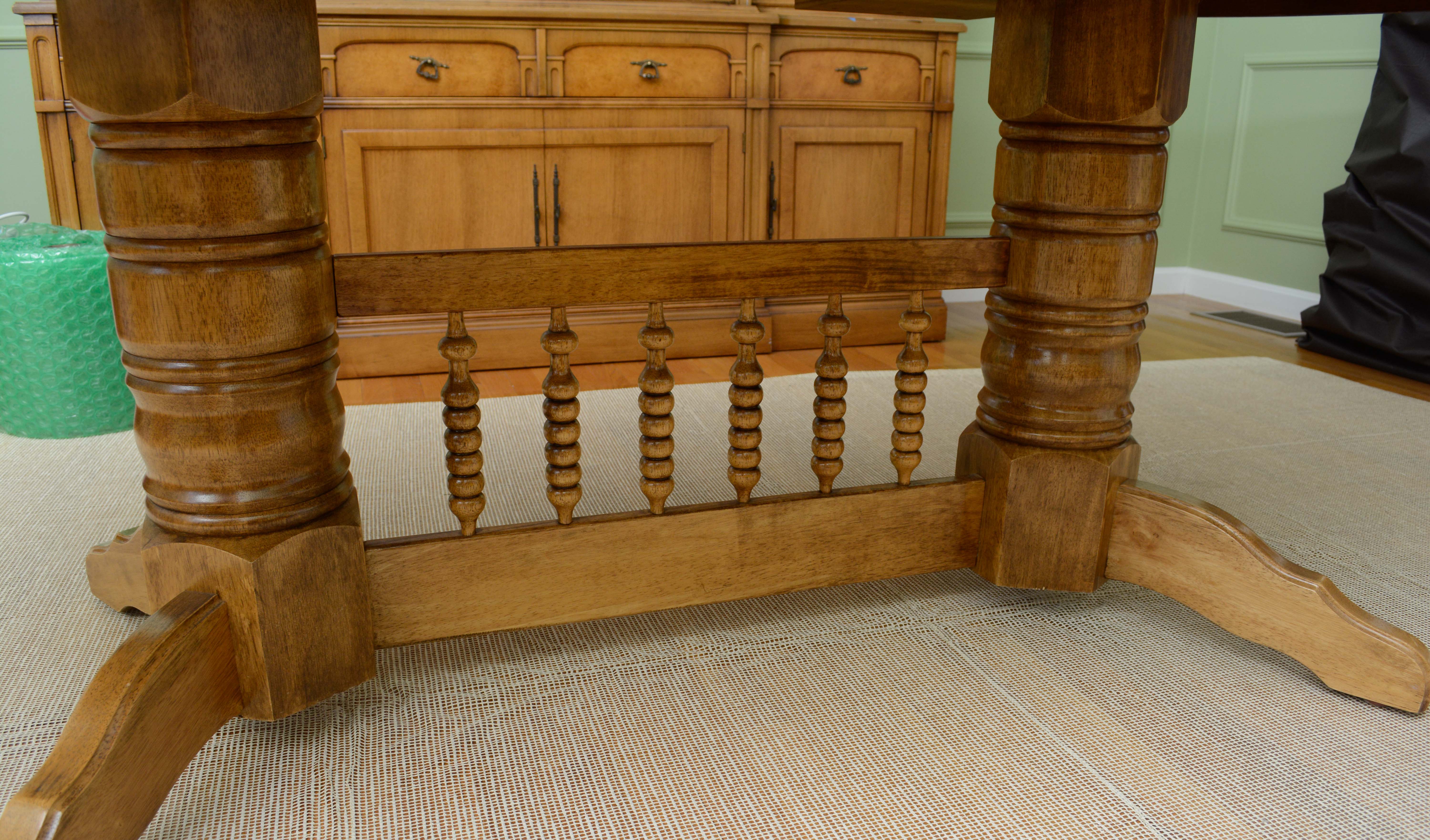 Oak Top Pedestal Dining Table