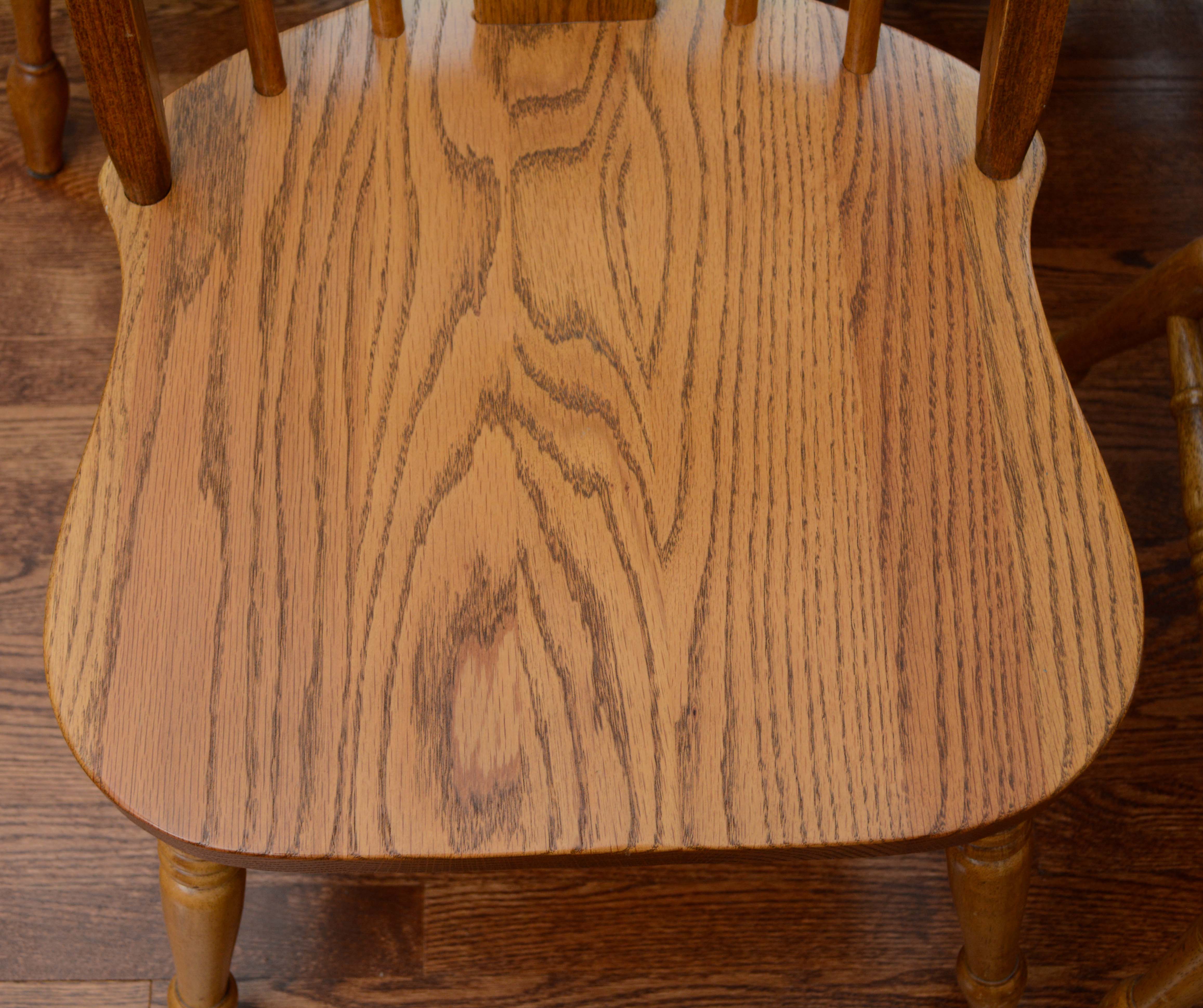 Pierced Splat Spindle Back Dining Chairs