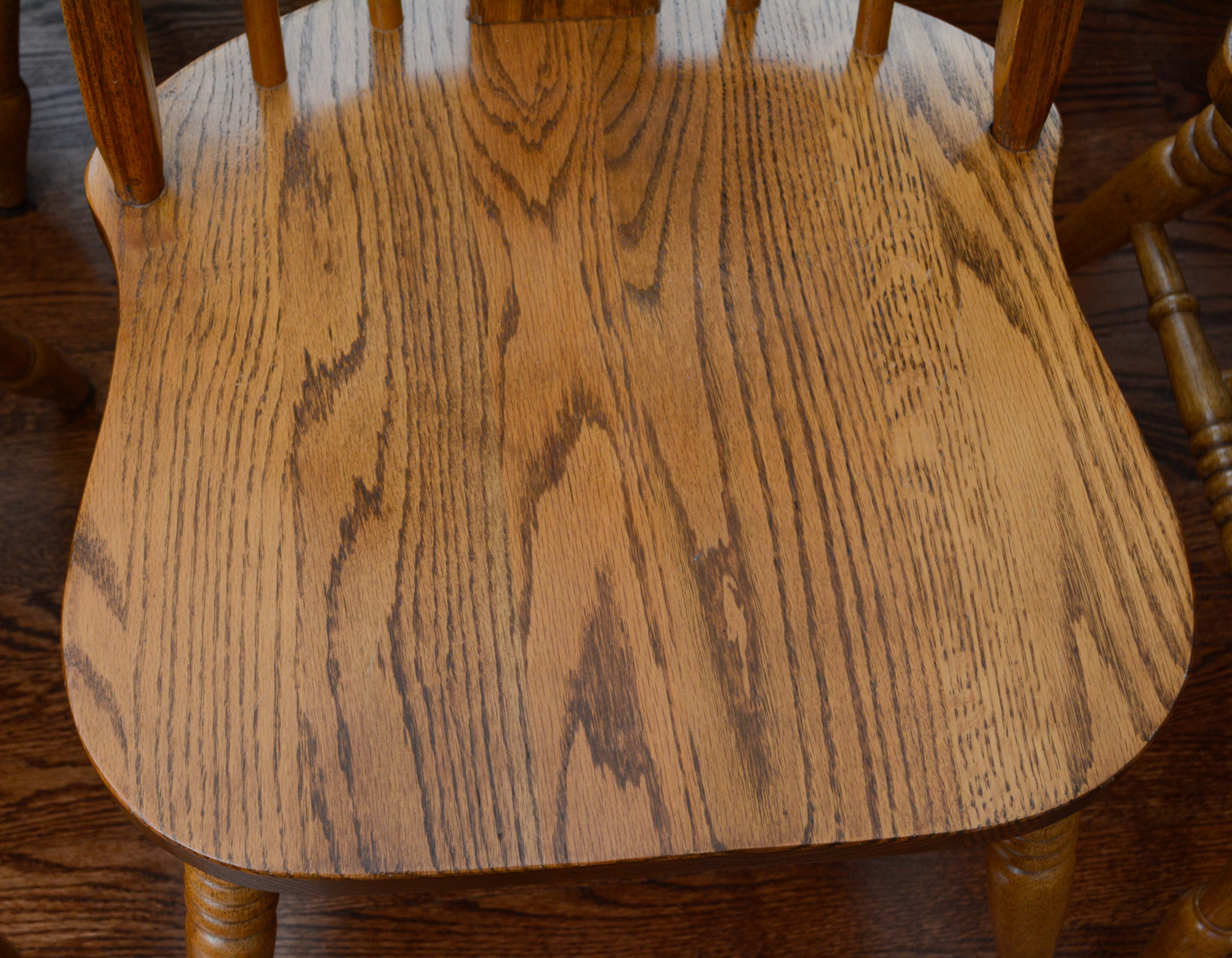 Pierced Splat Spindle Back Dining Chairs